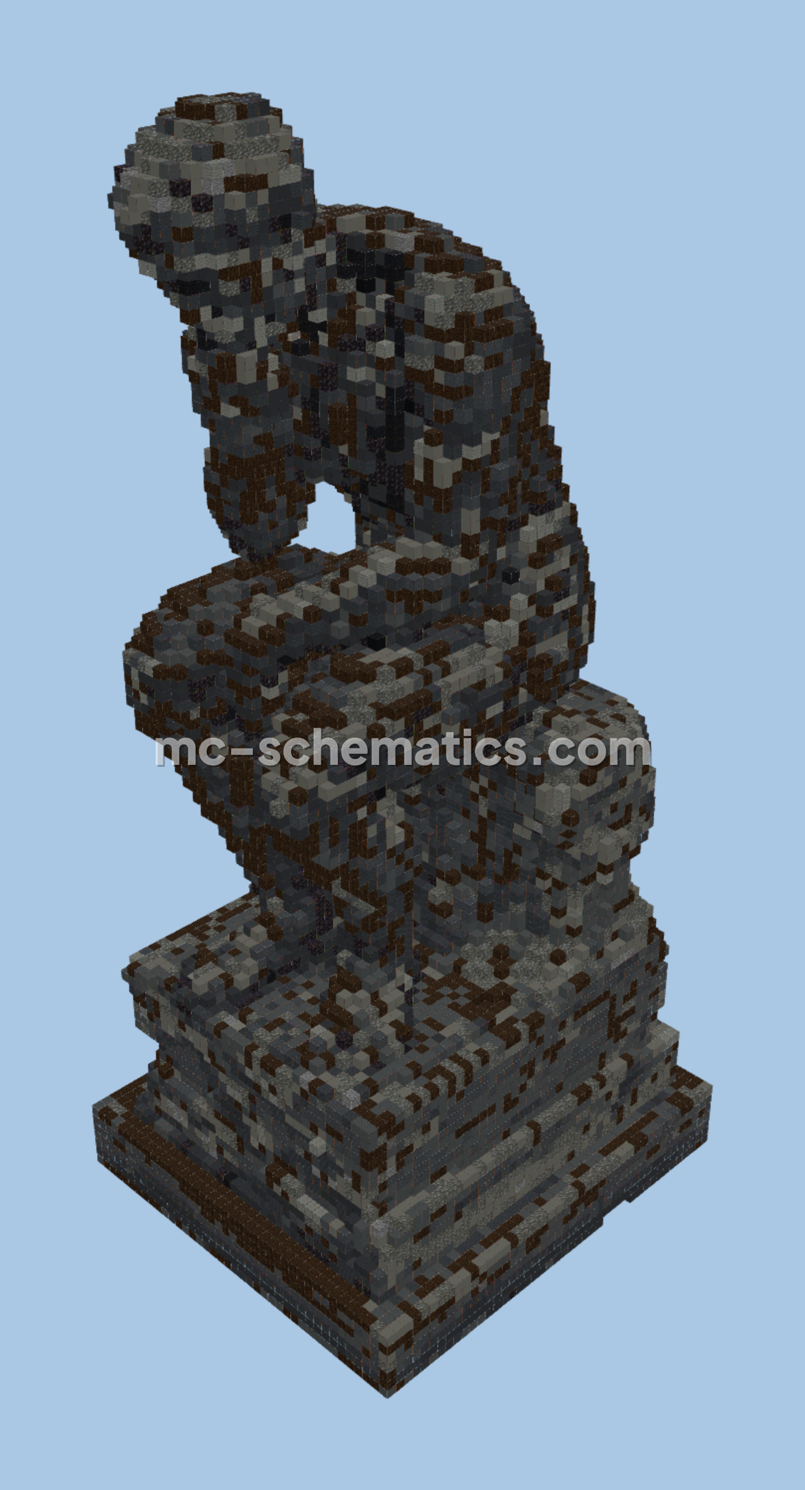 The Thinker Statue Minecraft schematic preview