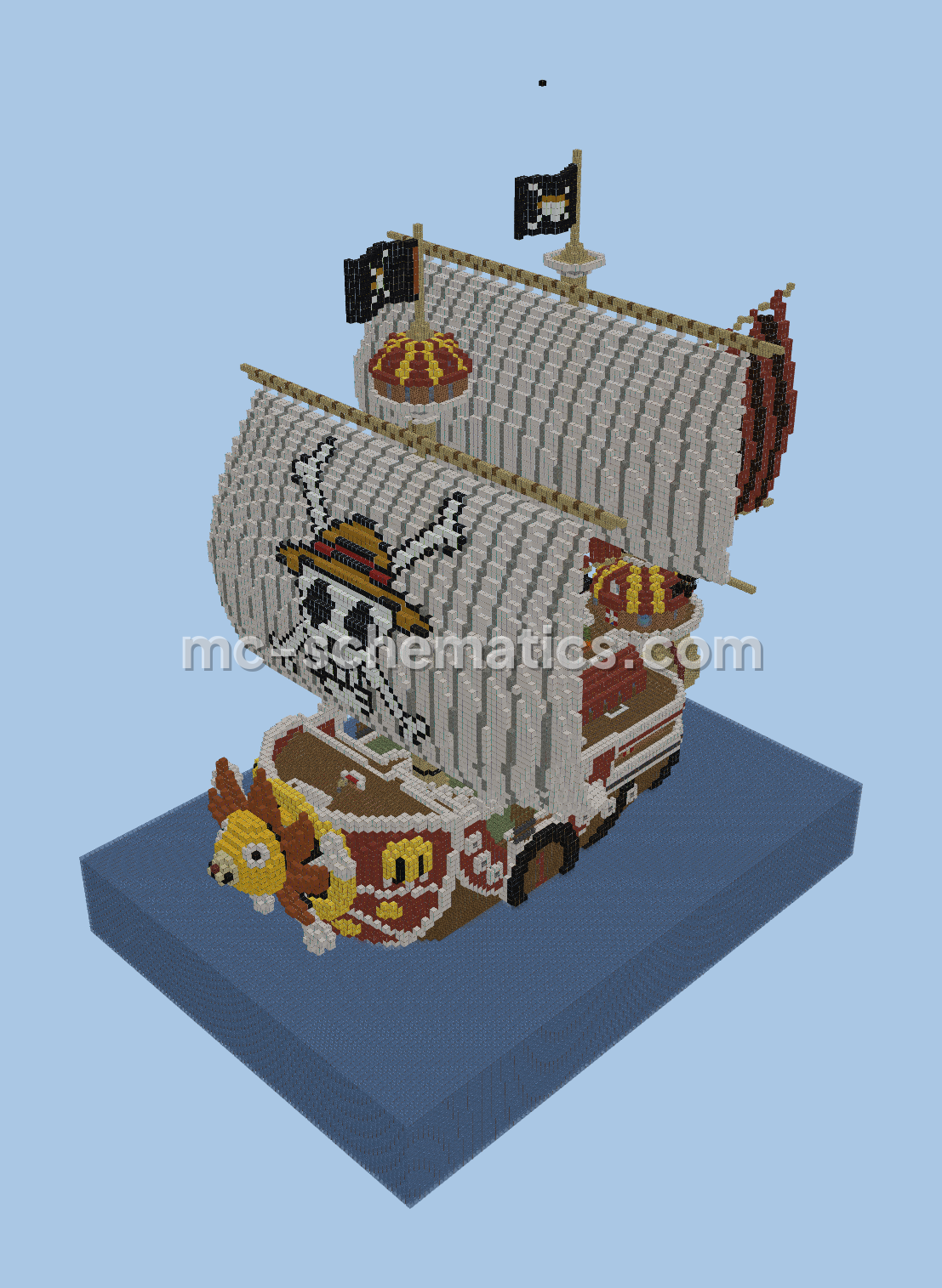 Thousand Sunny One Piece Ship Schematic Minecraft schematic preview