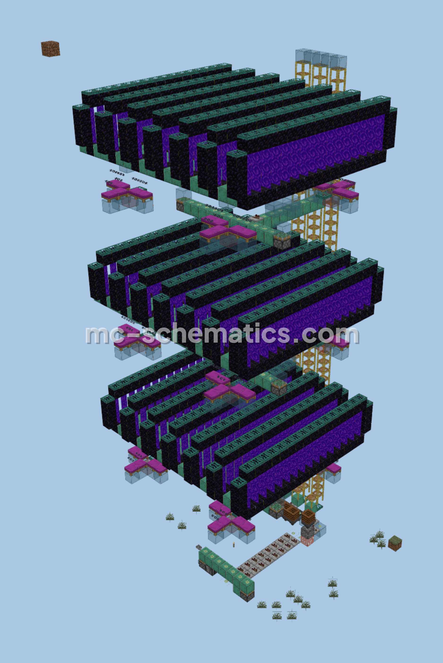 Three Layer Iron Farm Minecraft schematic preview