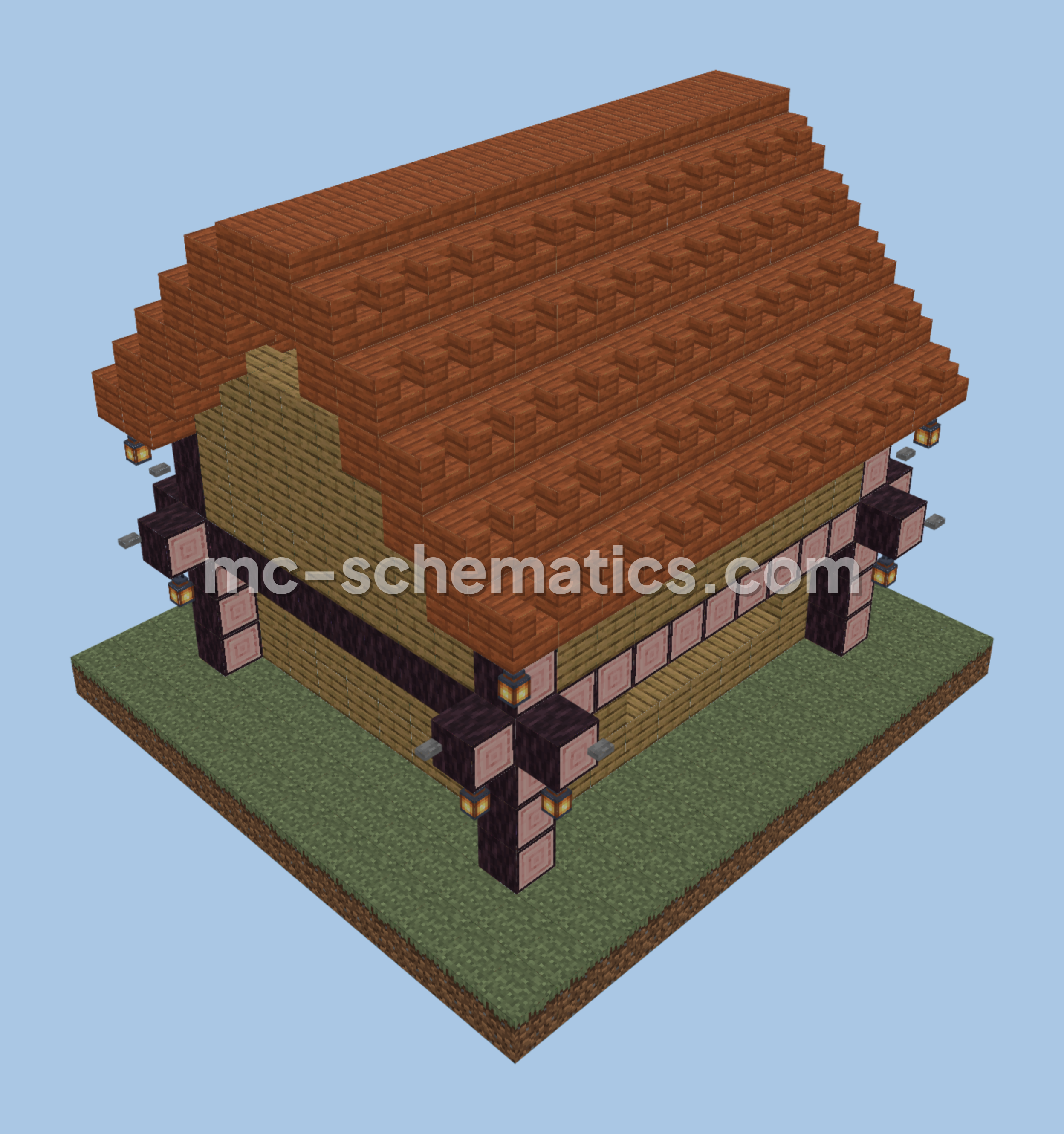 Three Story Wooden House Minecraft schematic preview