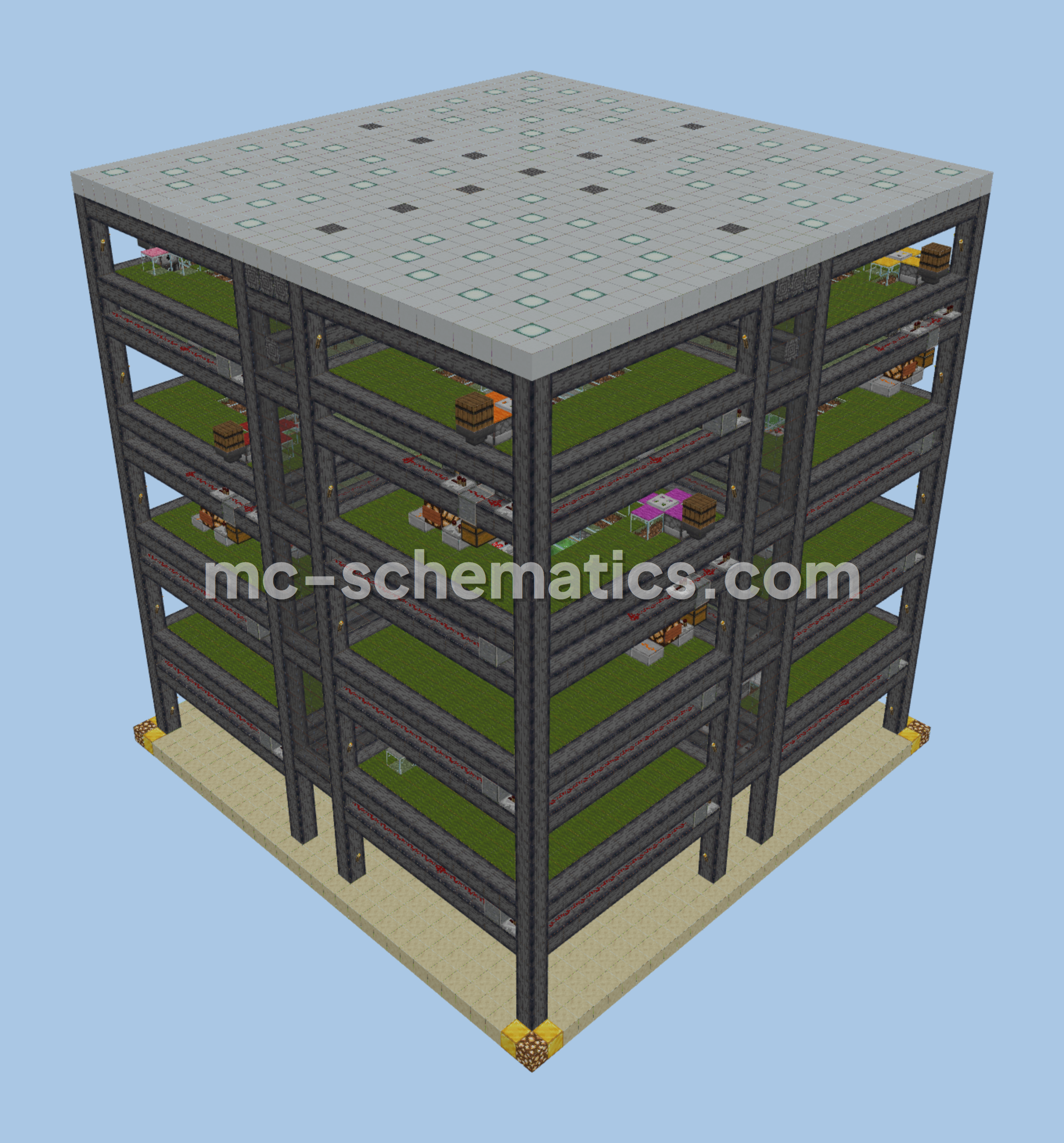 Tiered Automatic Wool Farm Minecraft schematic preview
