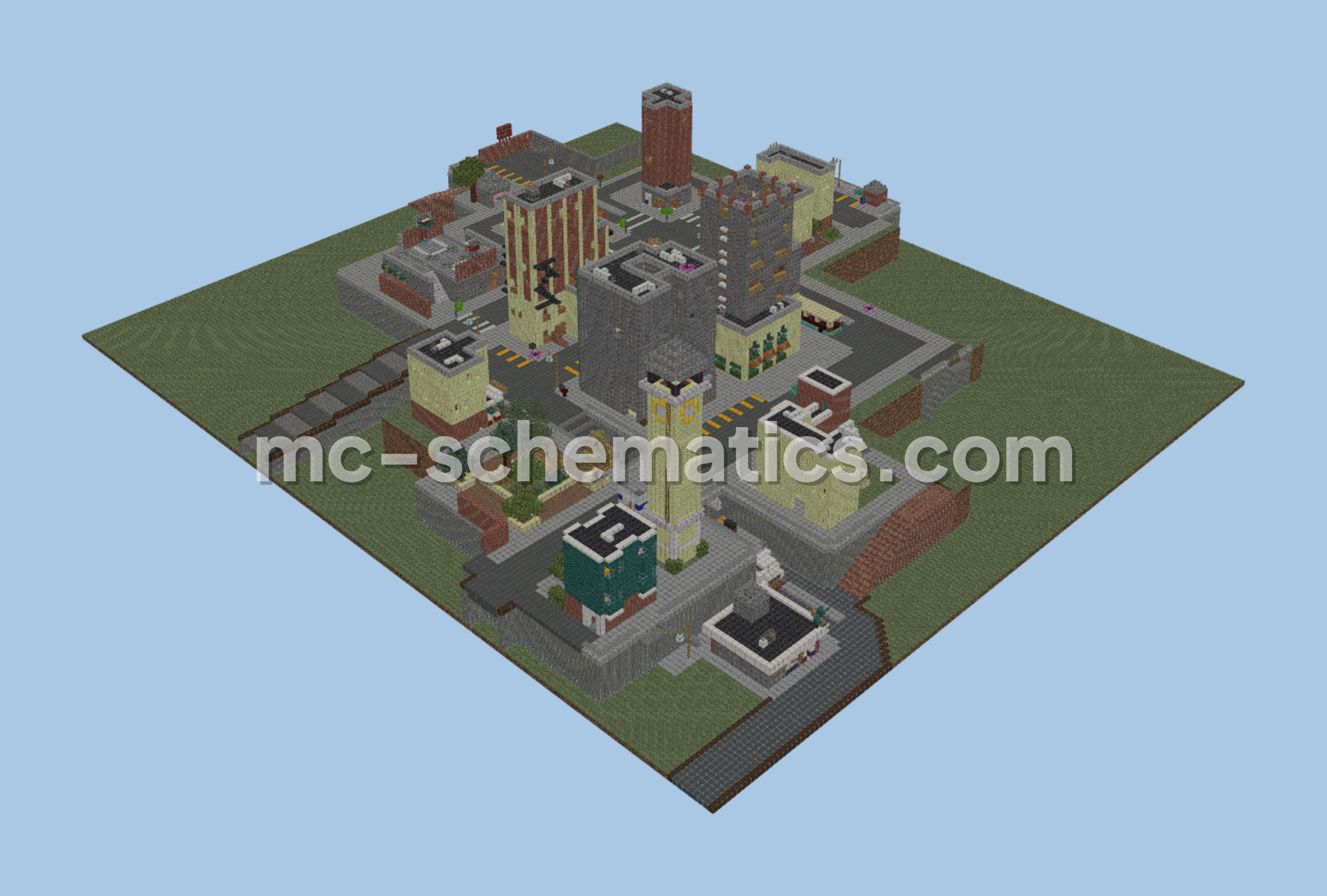 Tilted Towers Fortnite Replica Minecraft schematic preview