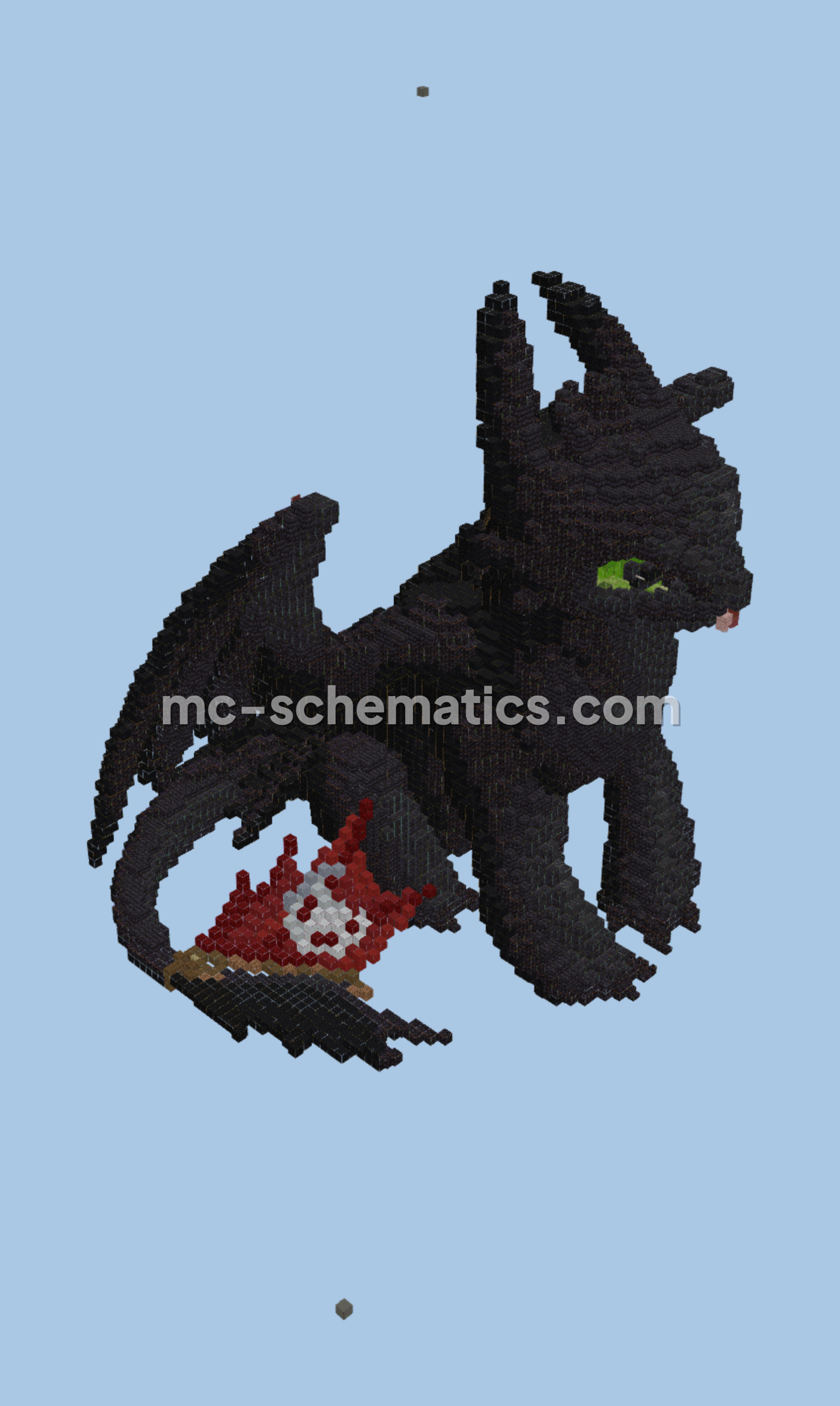 Toothless Dragon Mountain Sculpture Minecraft schematic