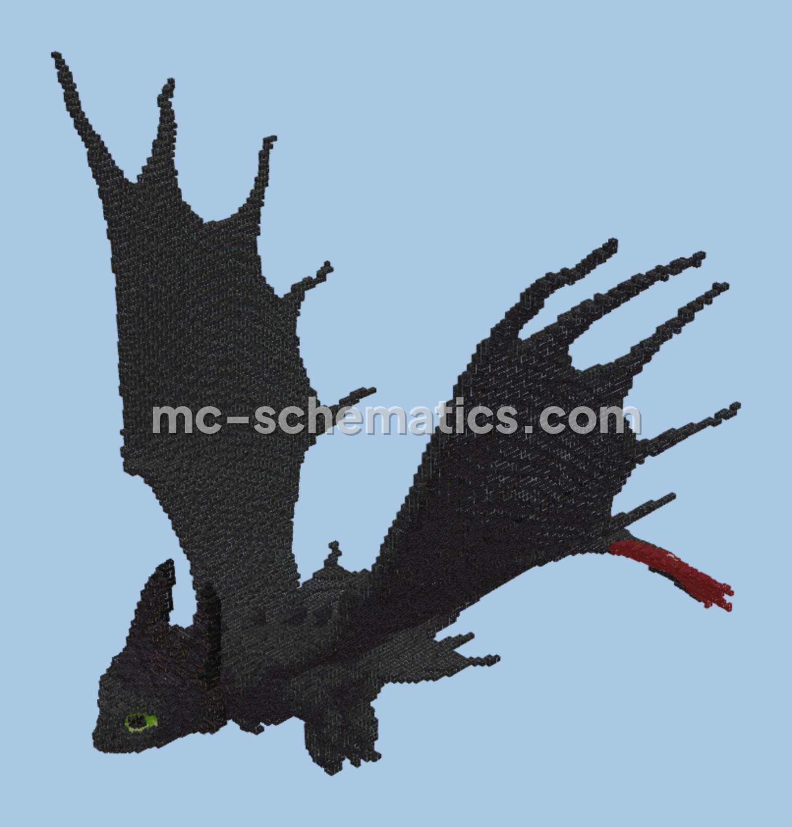 Toothless Dragon Replica Minecraft schematic preview