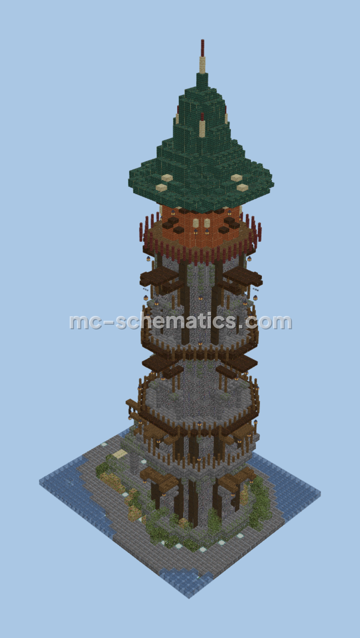 Castle Tower Minecraft schematic preview
