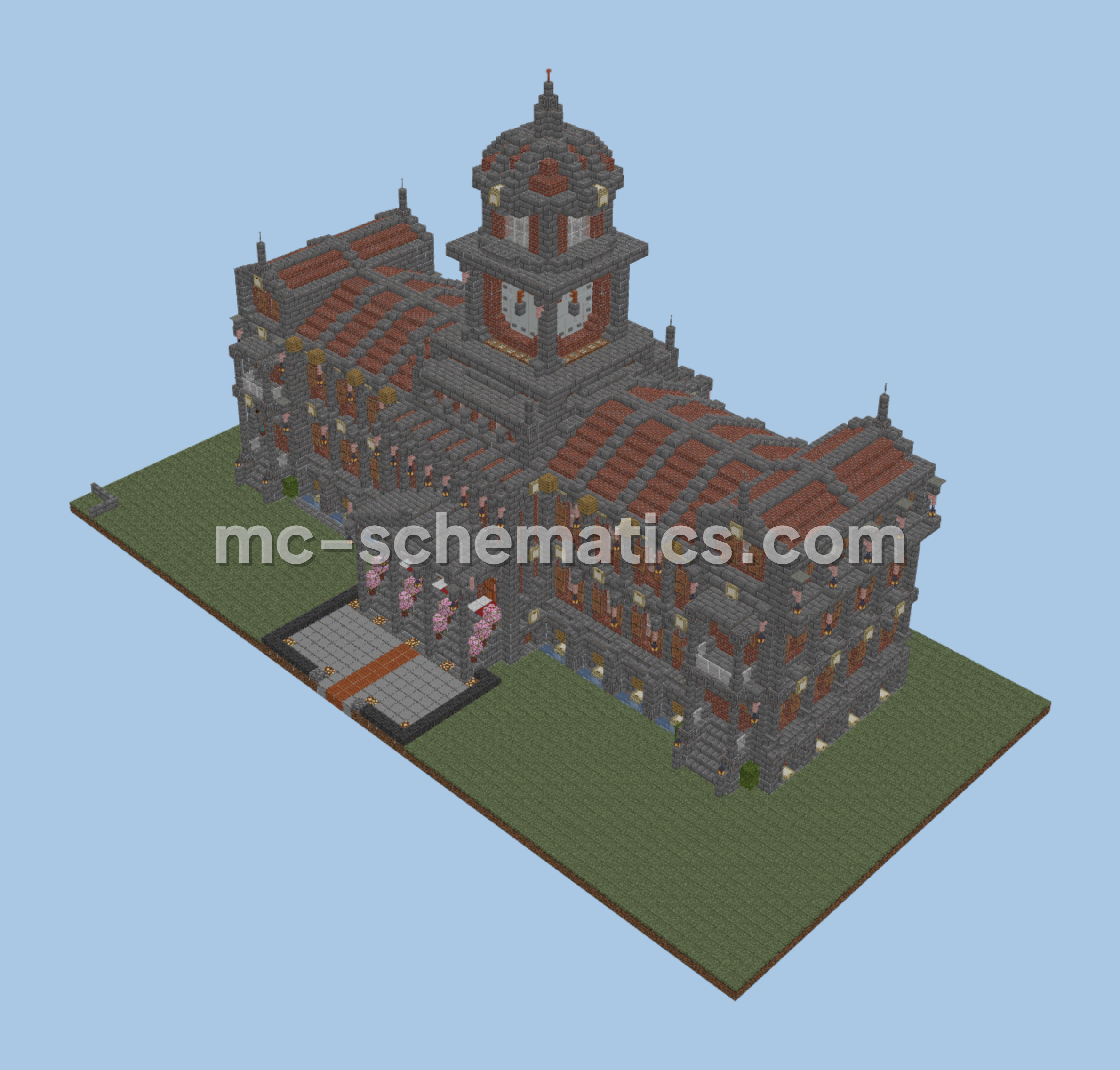 Town Hall Building Minecraft schematic preview