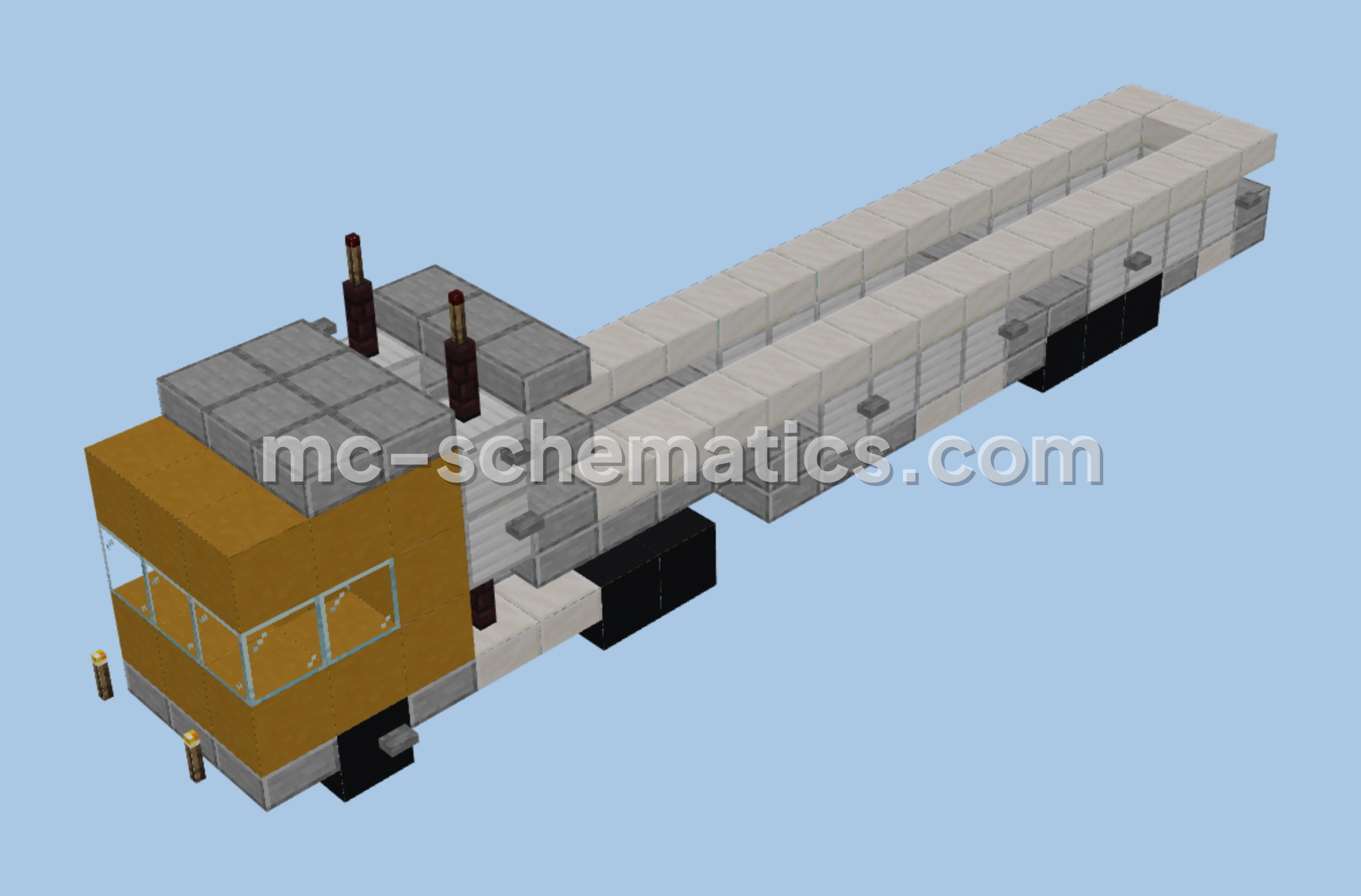 Tractor Head With Cargo Trailer Minecraft schematic preview