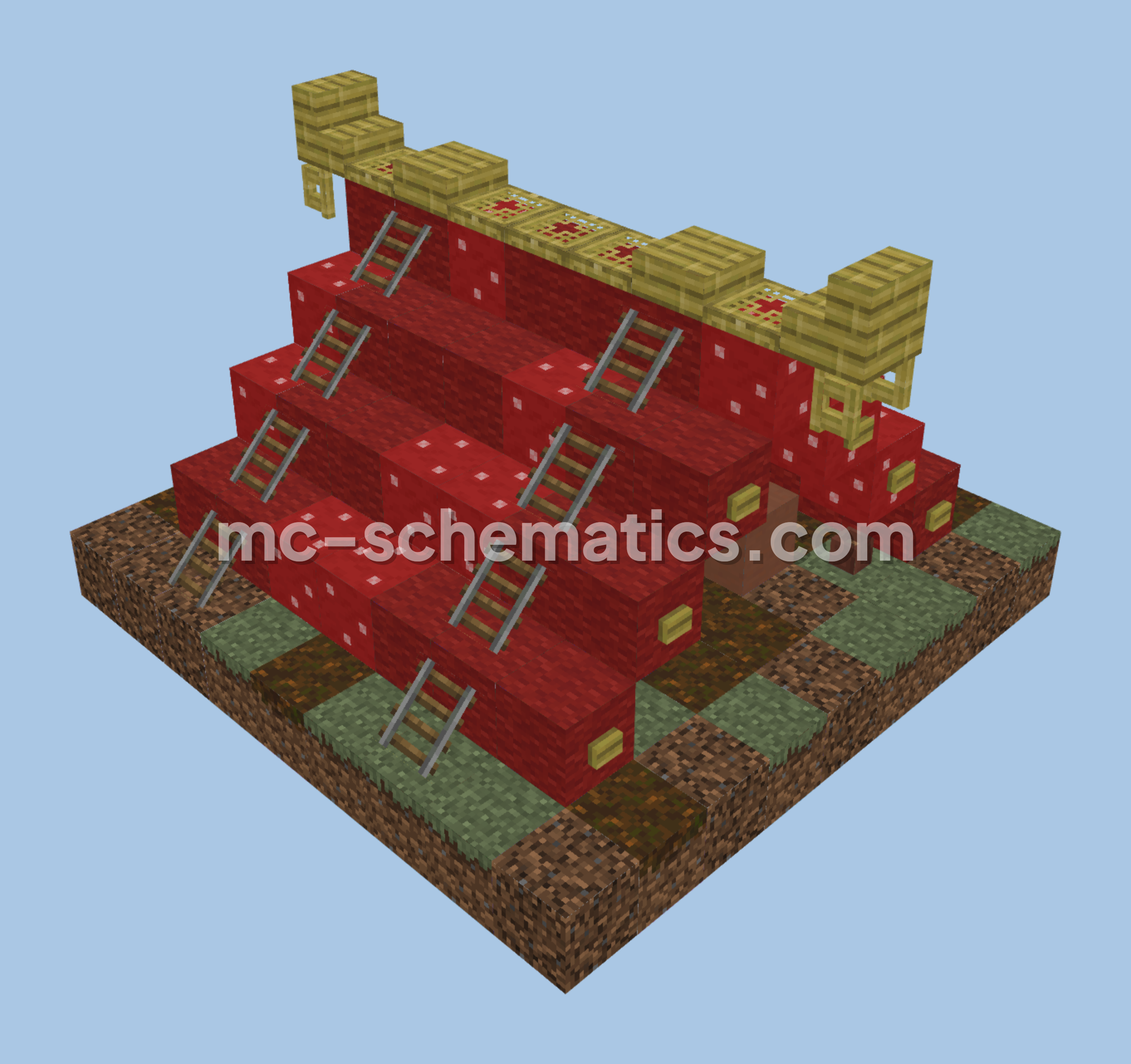 Traditional Japanese Style Tent Schematic Minecraft schematic