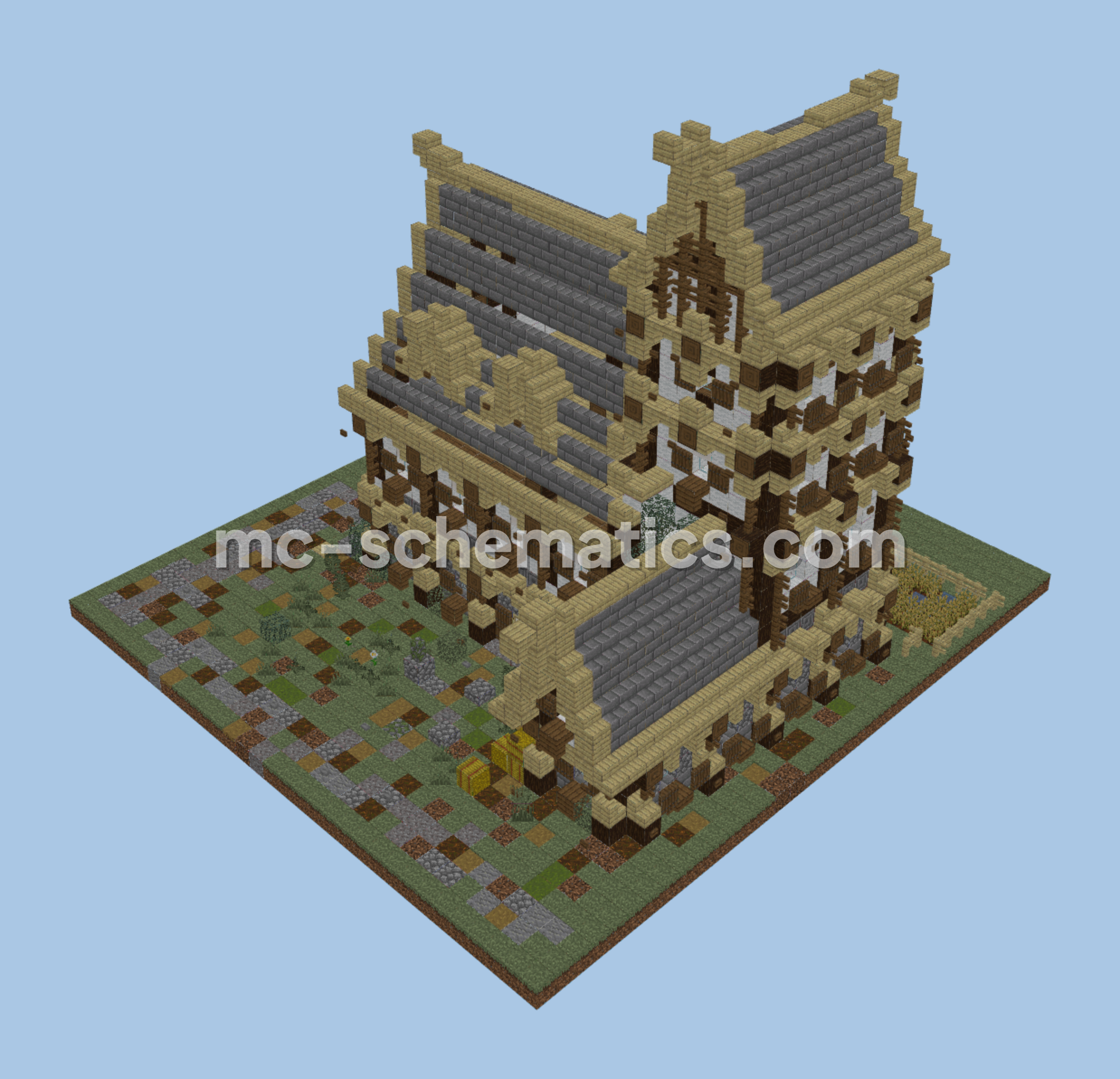 Medieval Village Home With Garden Minecraft schematic