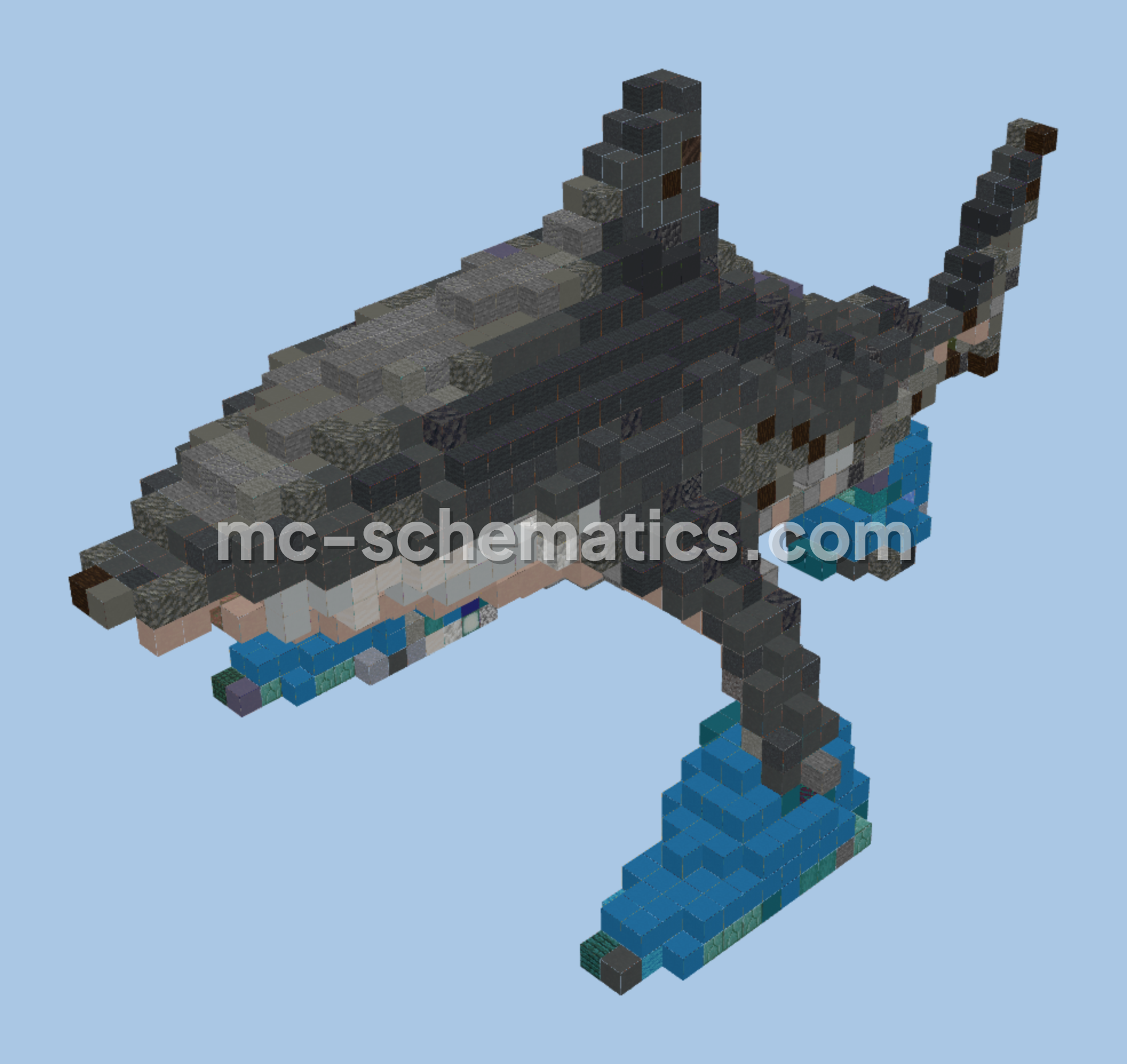 Tralalero Tralala Stone Statue Minecraft schematic preview