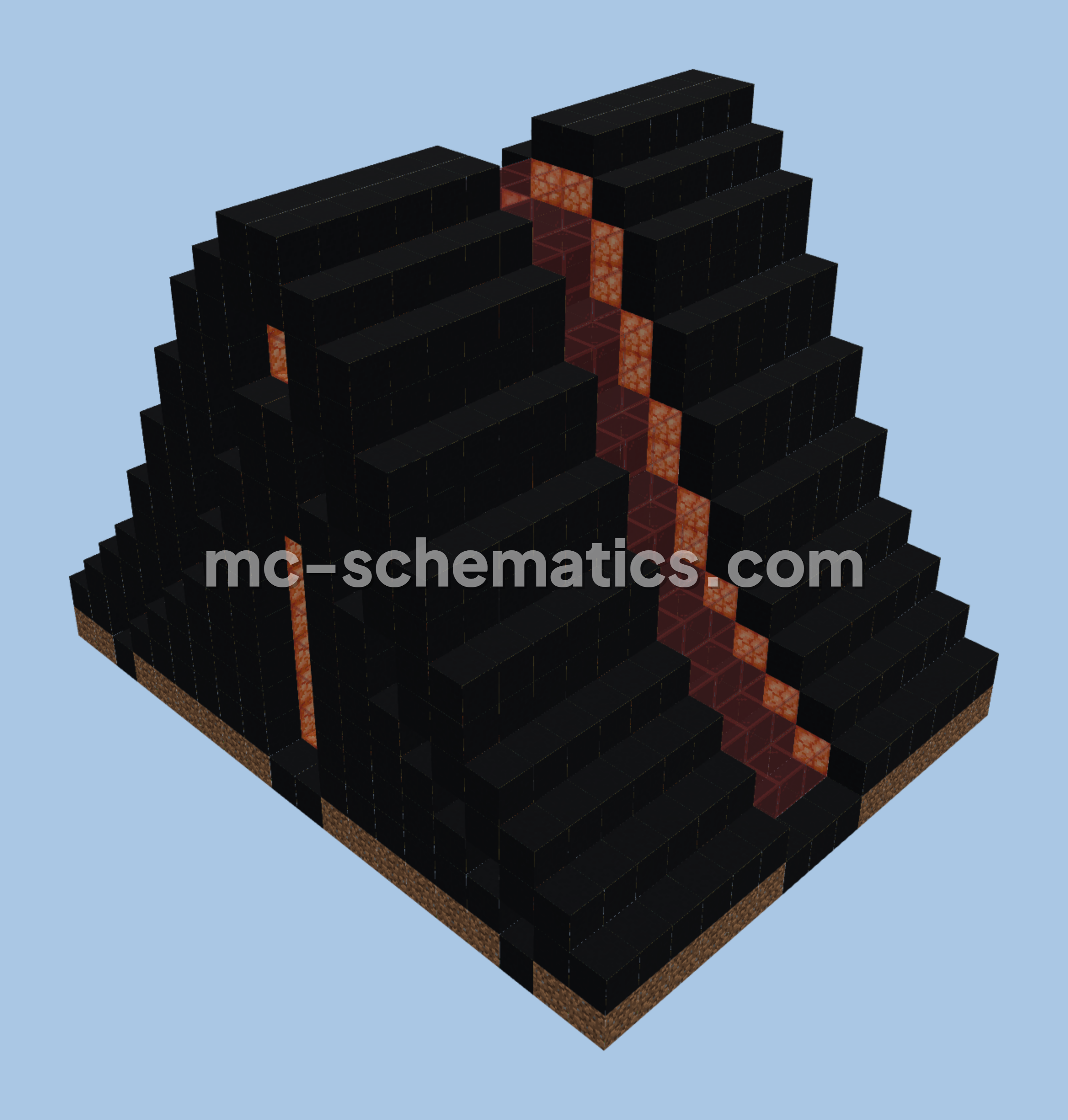 Tron Style Starter Base Minecraft schematic preview