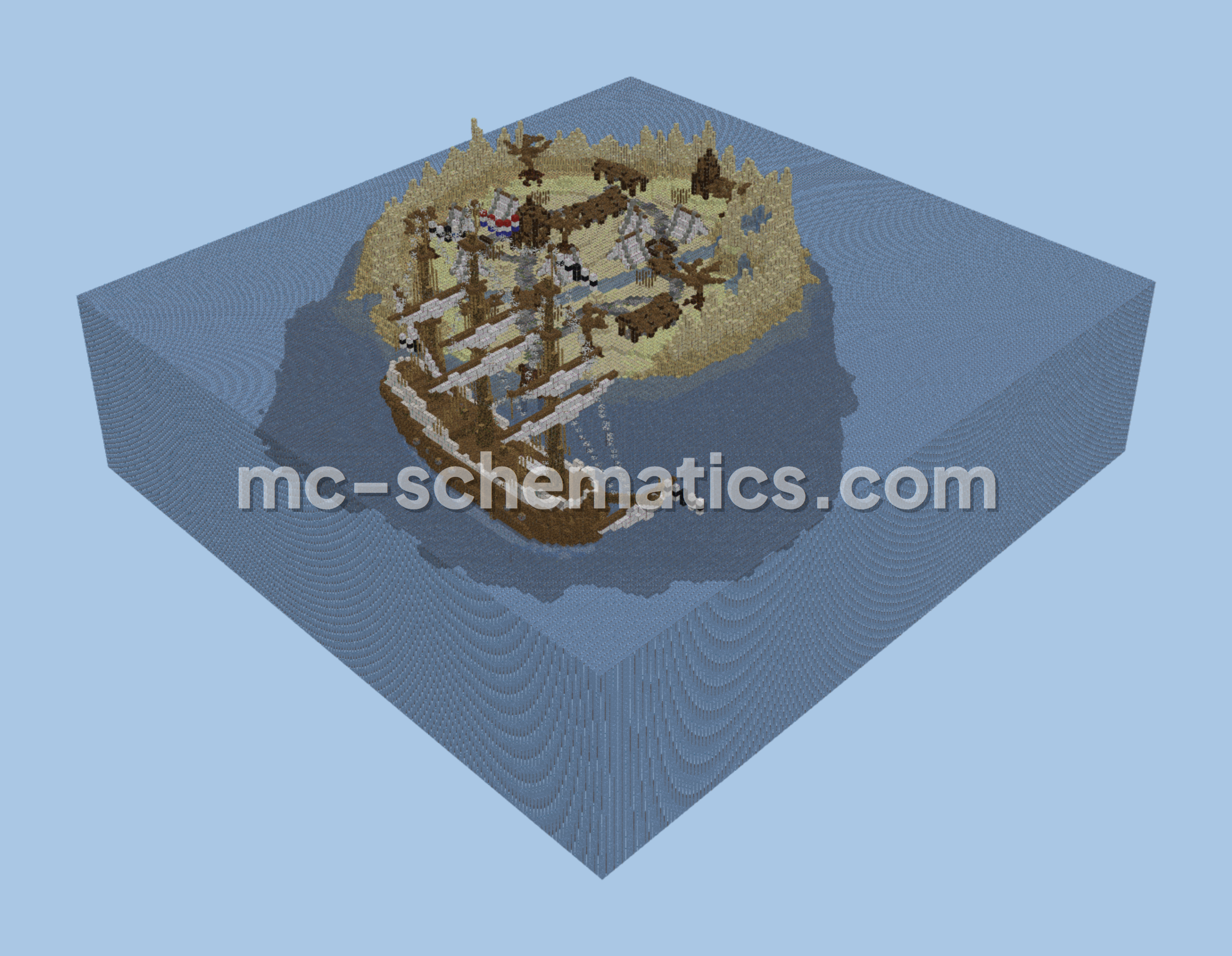 Tropical Beach Mountain Retreat Minecraft schematic preview