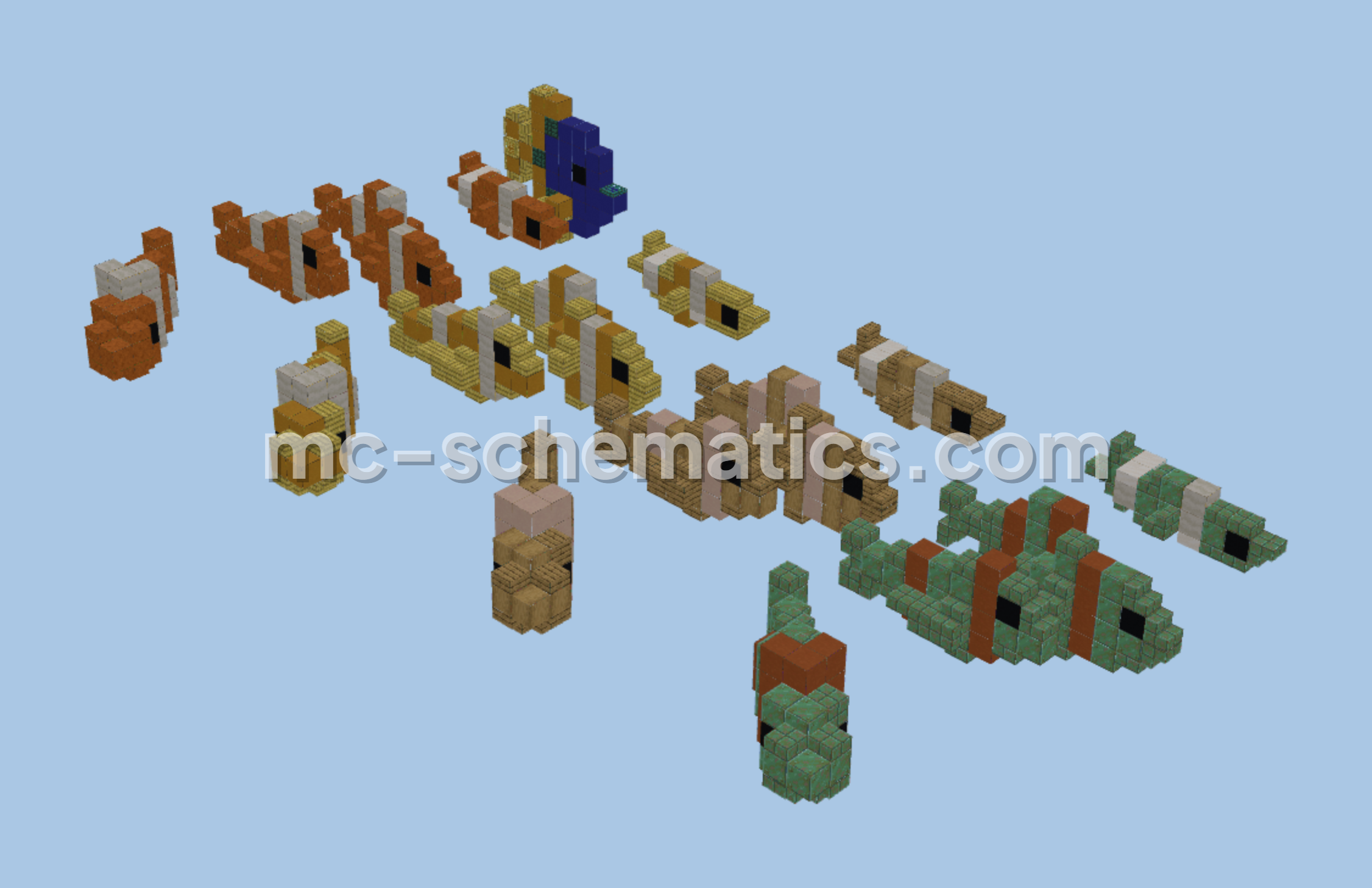 Tropical Fishes Pack - Minecraft Statue Minecraft schematic preview