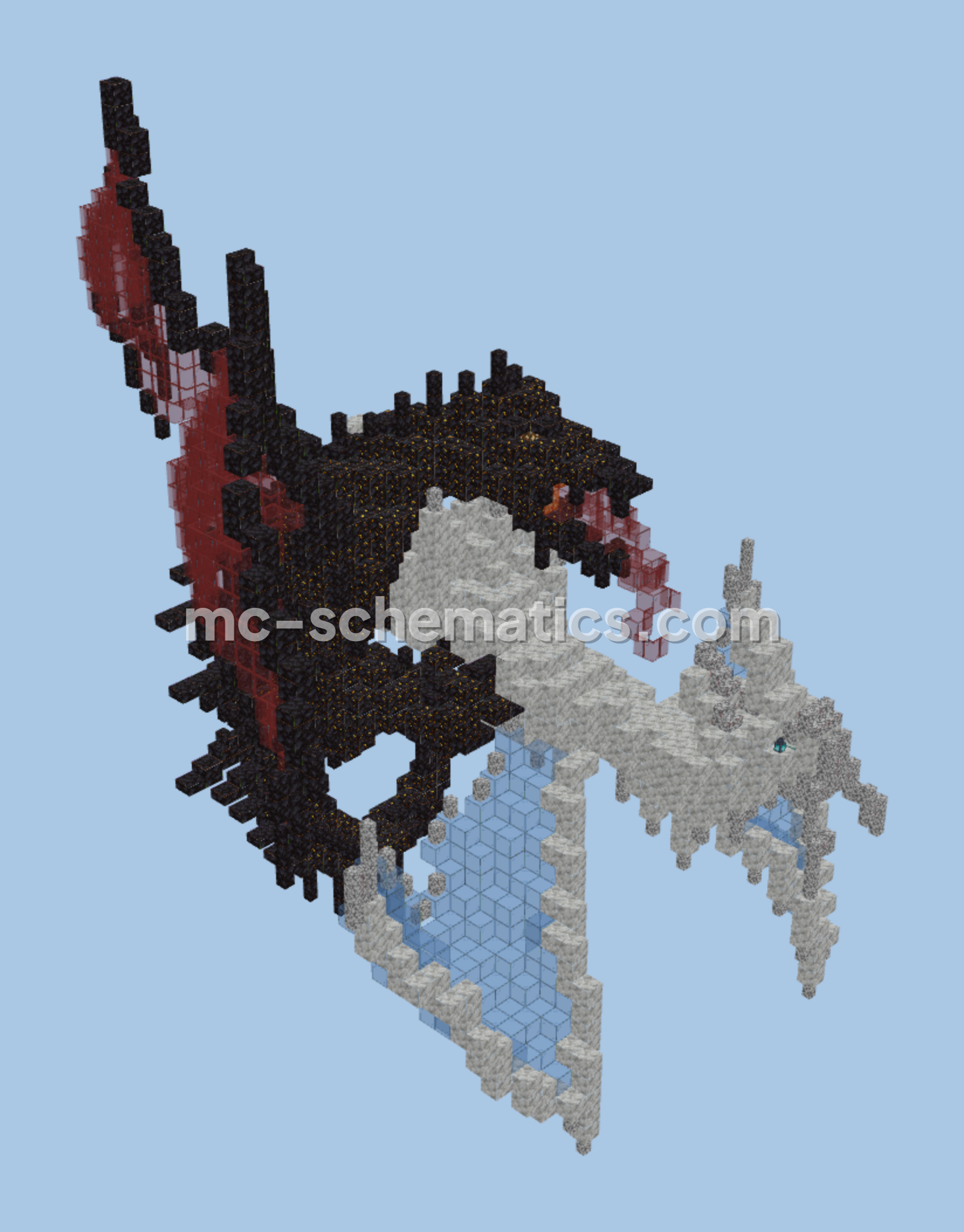 Two Dragon Statues Minecraft schematic preview
