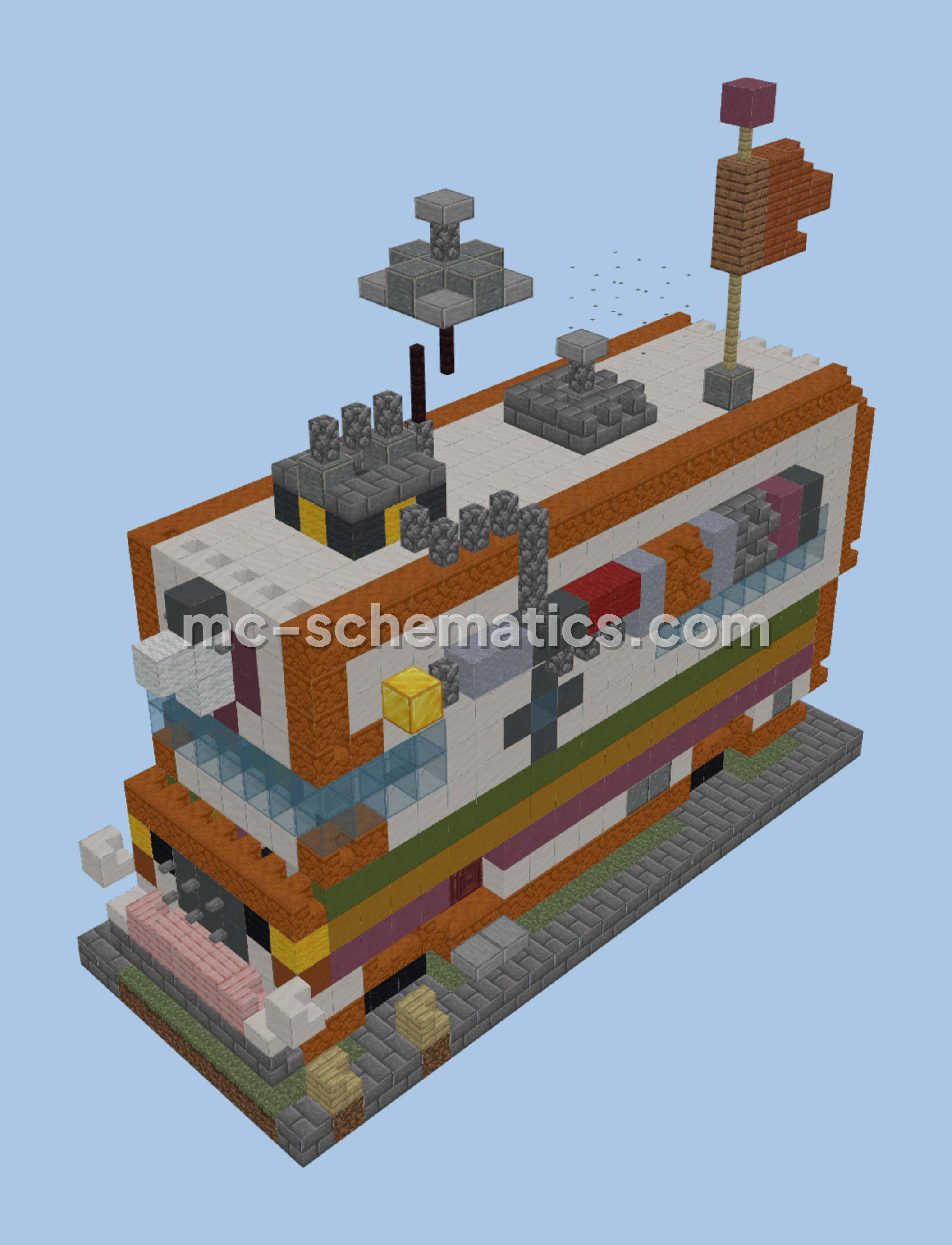 Uncle Granpa Camper Restaurant Build Minecraft schematic preview