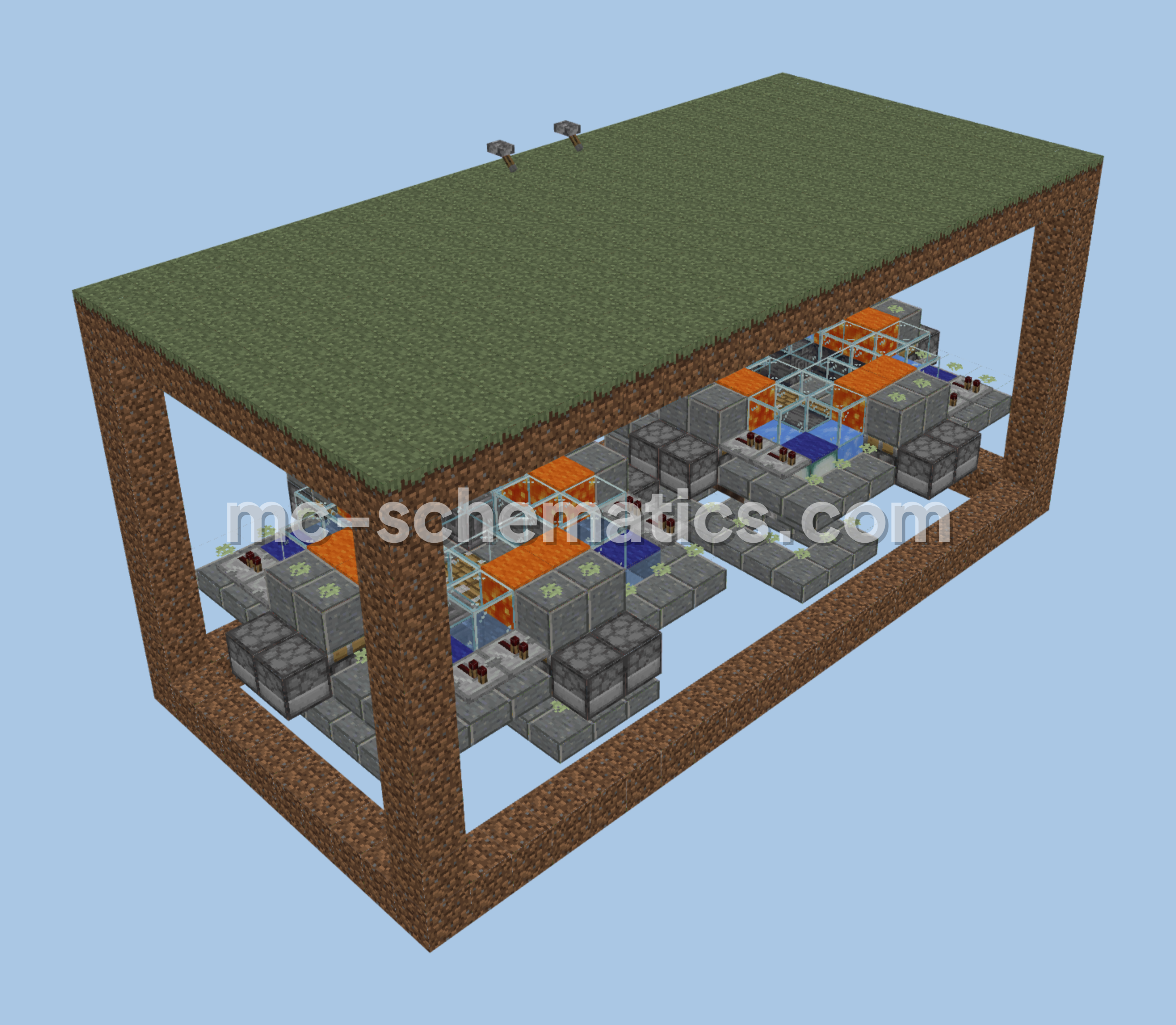Underground Stone and Basalt Generators Minecraft schematic preview