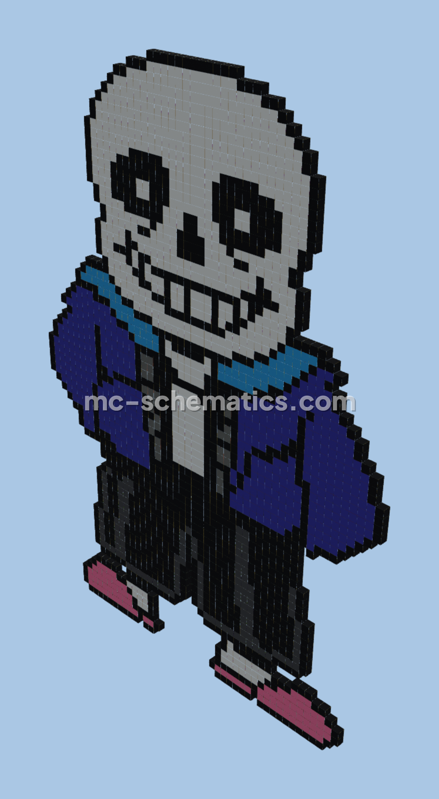 Undertale Sans Combat Pixel Art Minecraft schematic