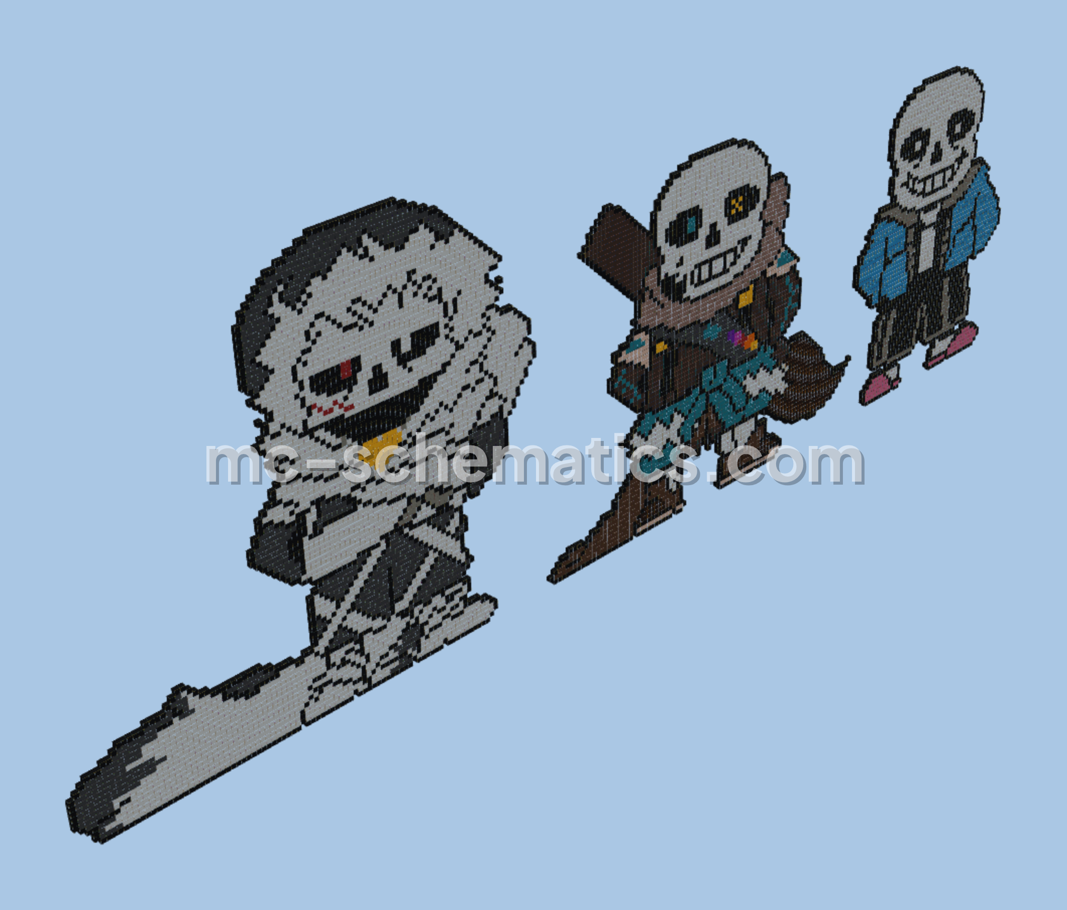 Undertale Sans Pixel Art Minecraft schematic preview