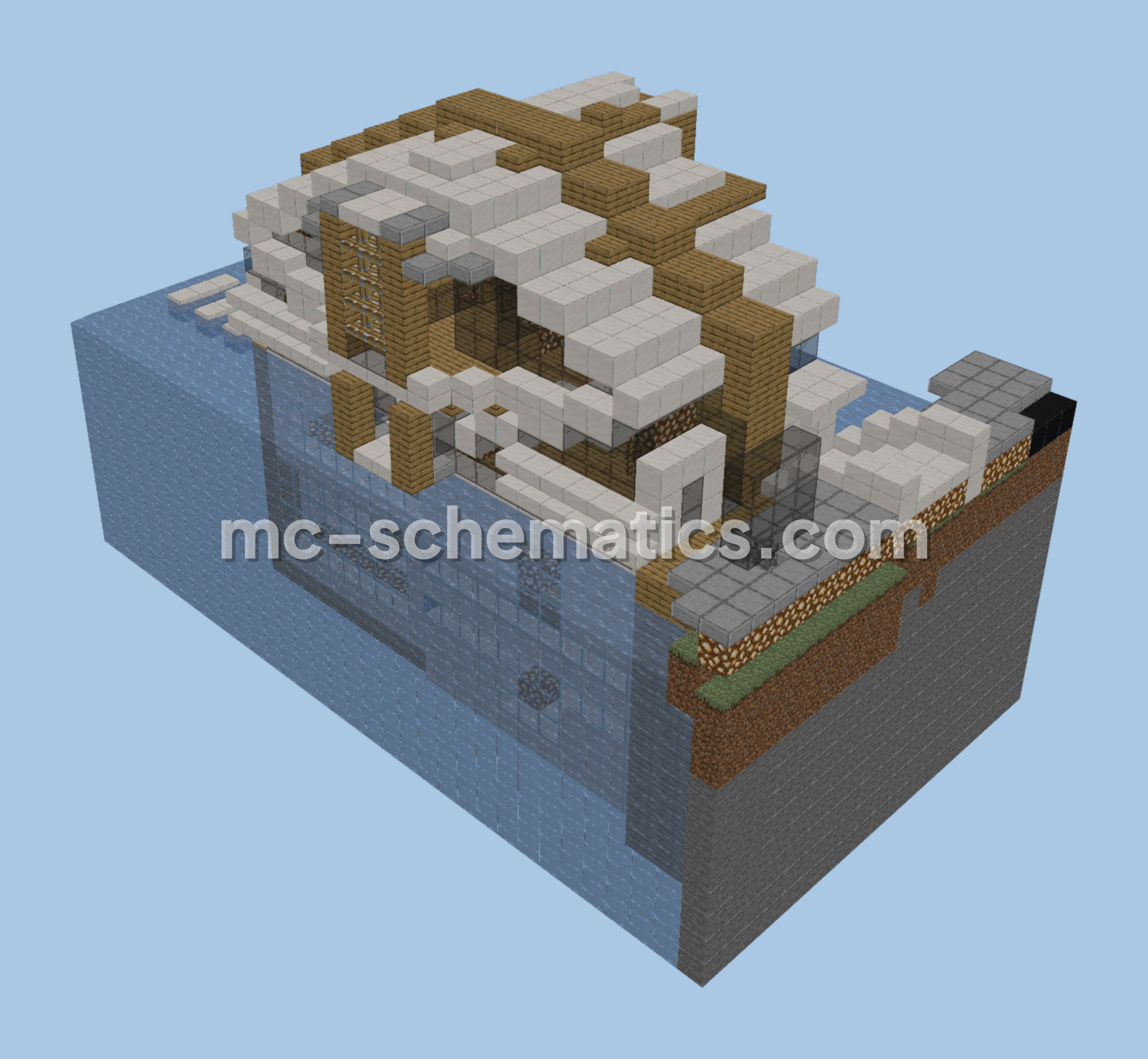 Underwater House Design Minecraft schematic preview