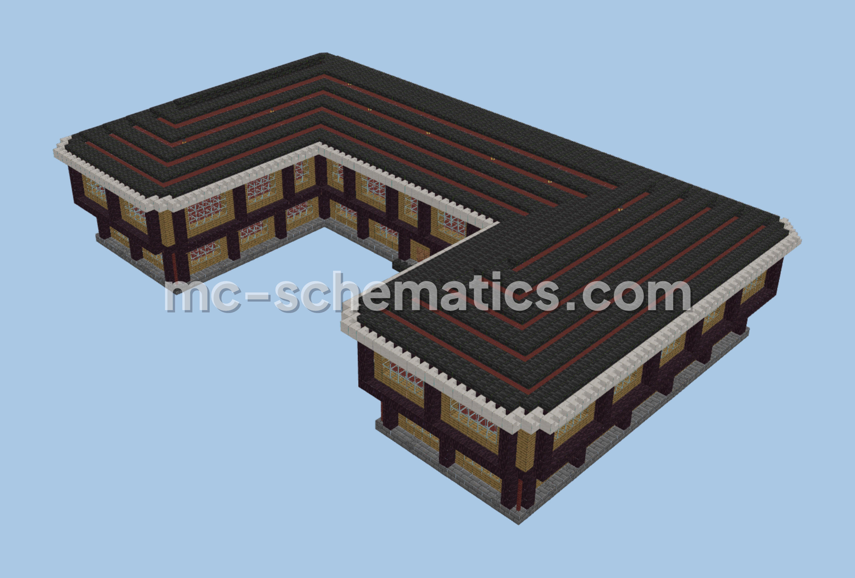 Unfurnished Grand Mansion Minecraft schematic preview