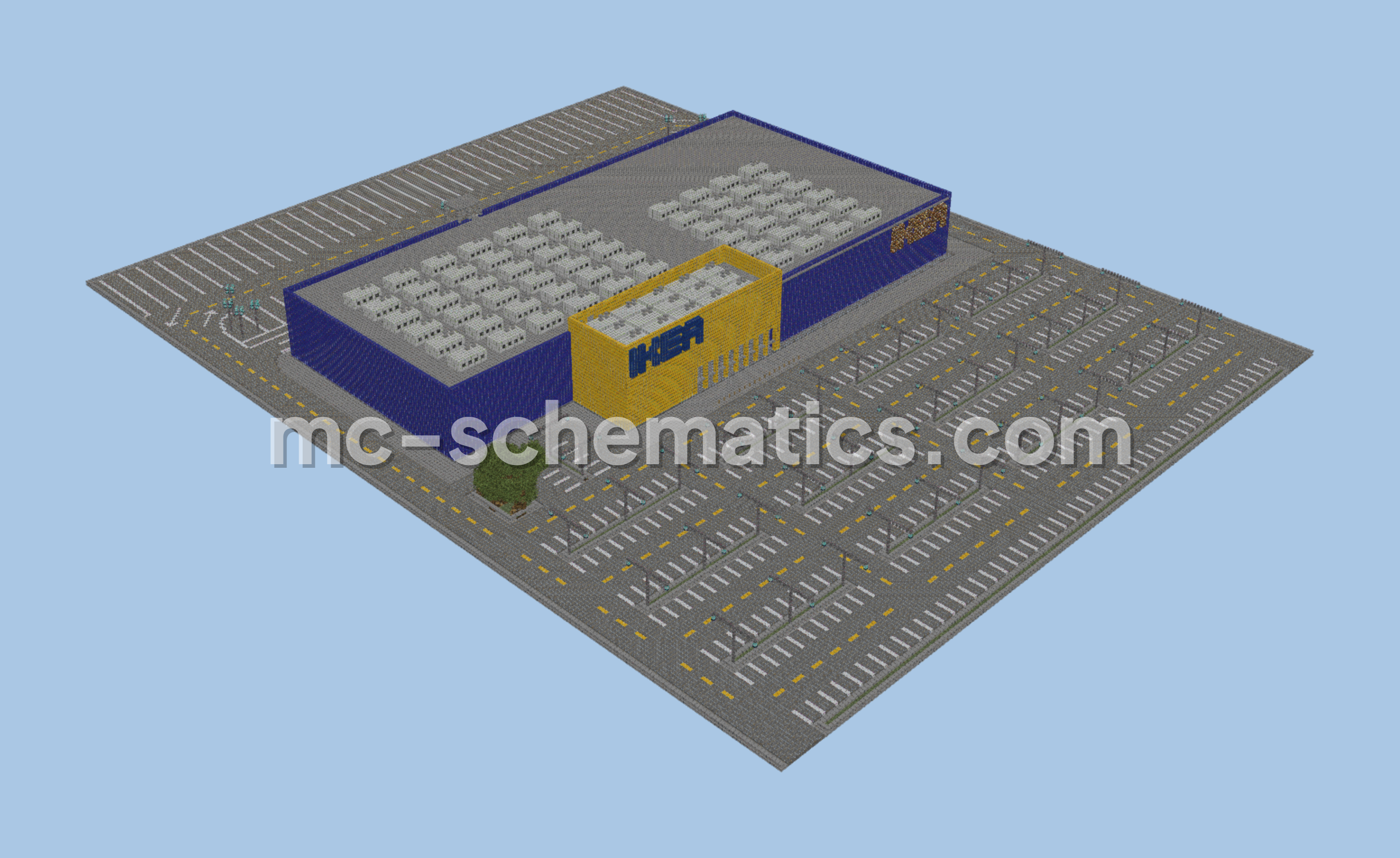 Urban IKEA Style Unfurnished Store Minecraft schematic preview
