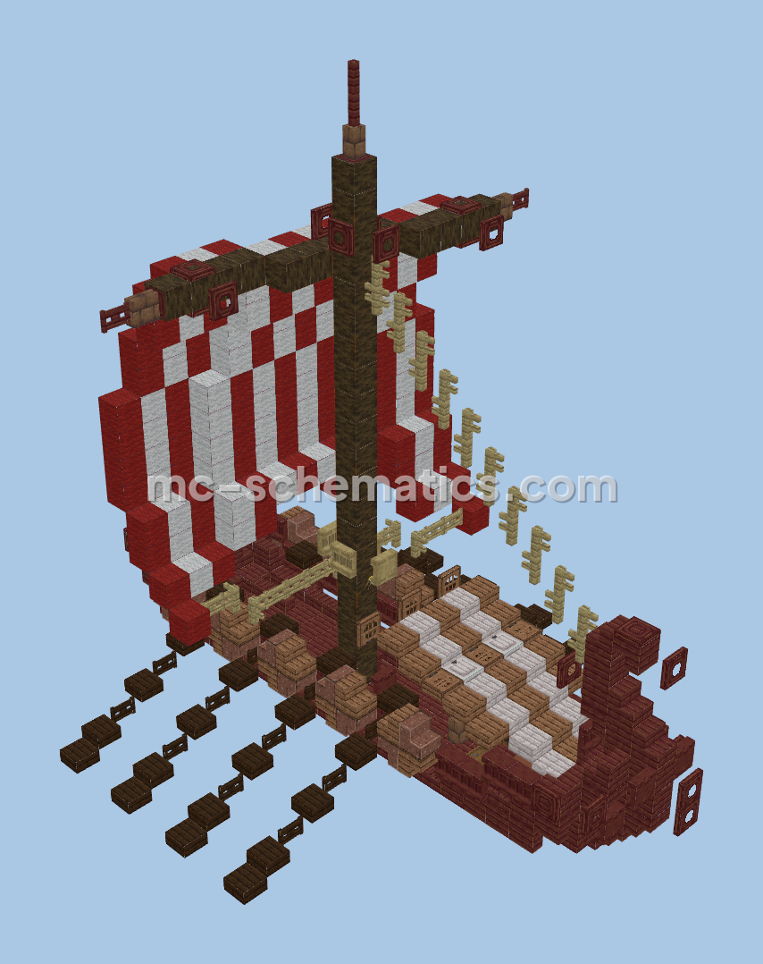 Viking Dragon Ship Minecraft schematic