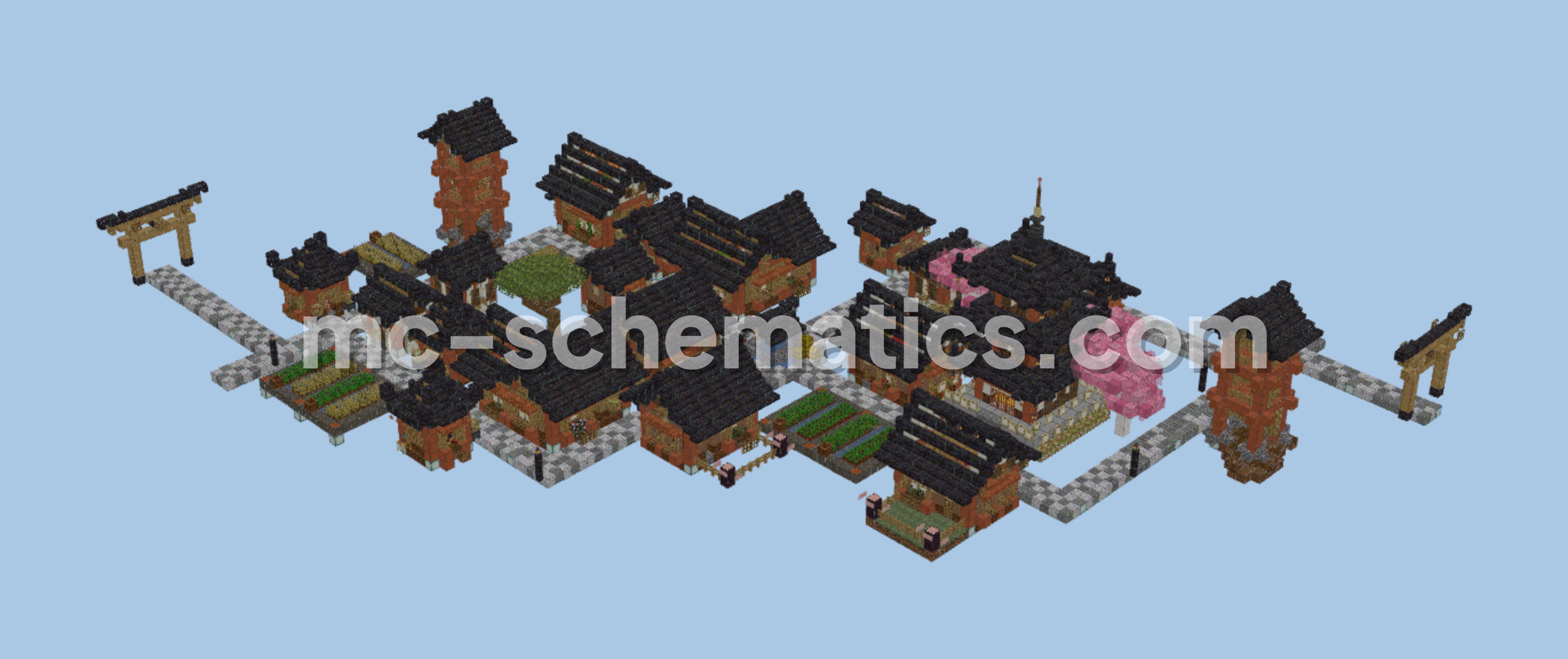 Japanese Style Villa With Interiors Minecraft schematic