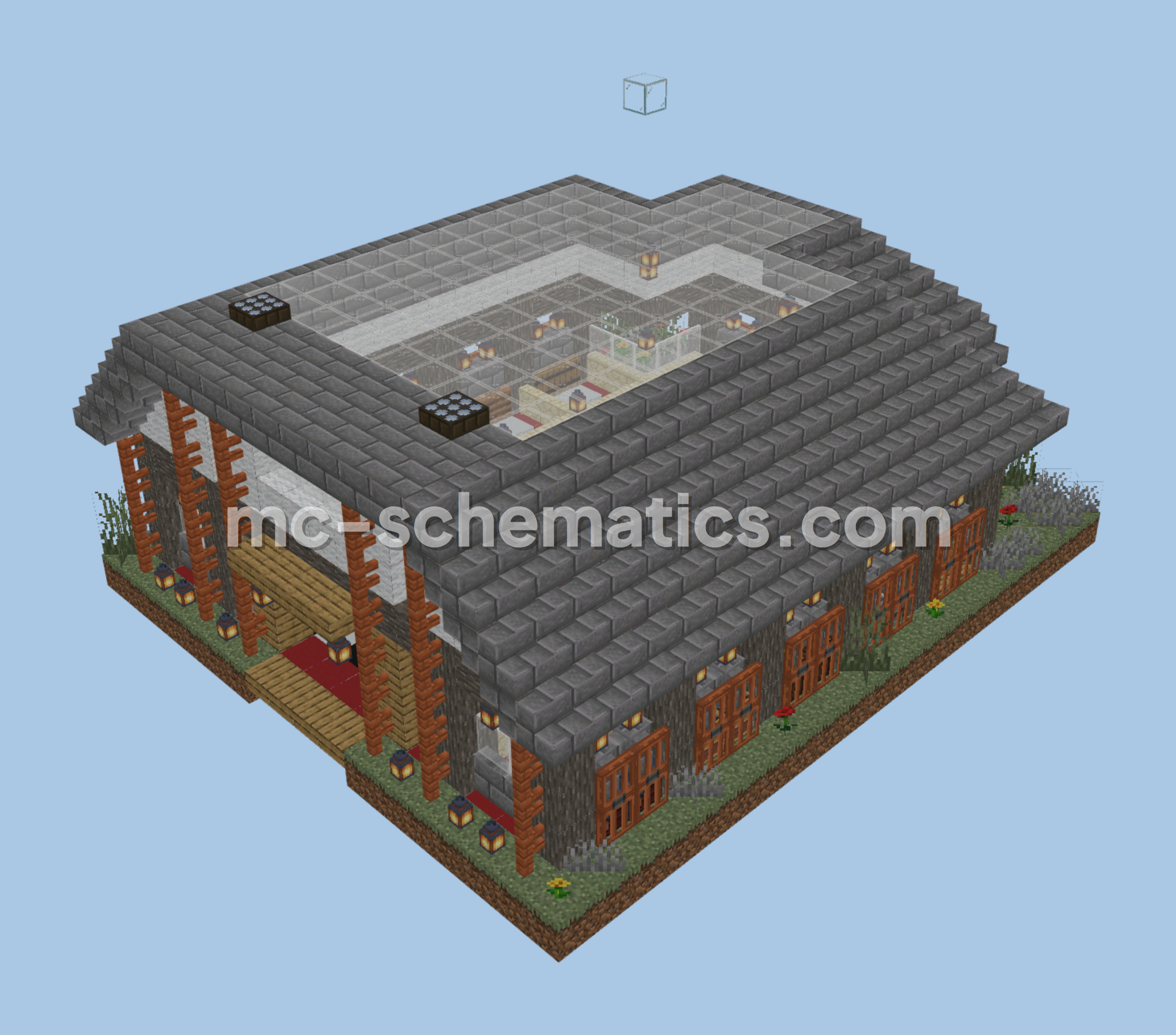 Villager Market Hub Minecraft schematic preview