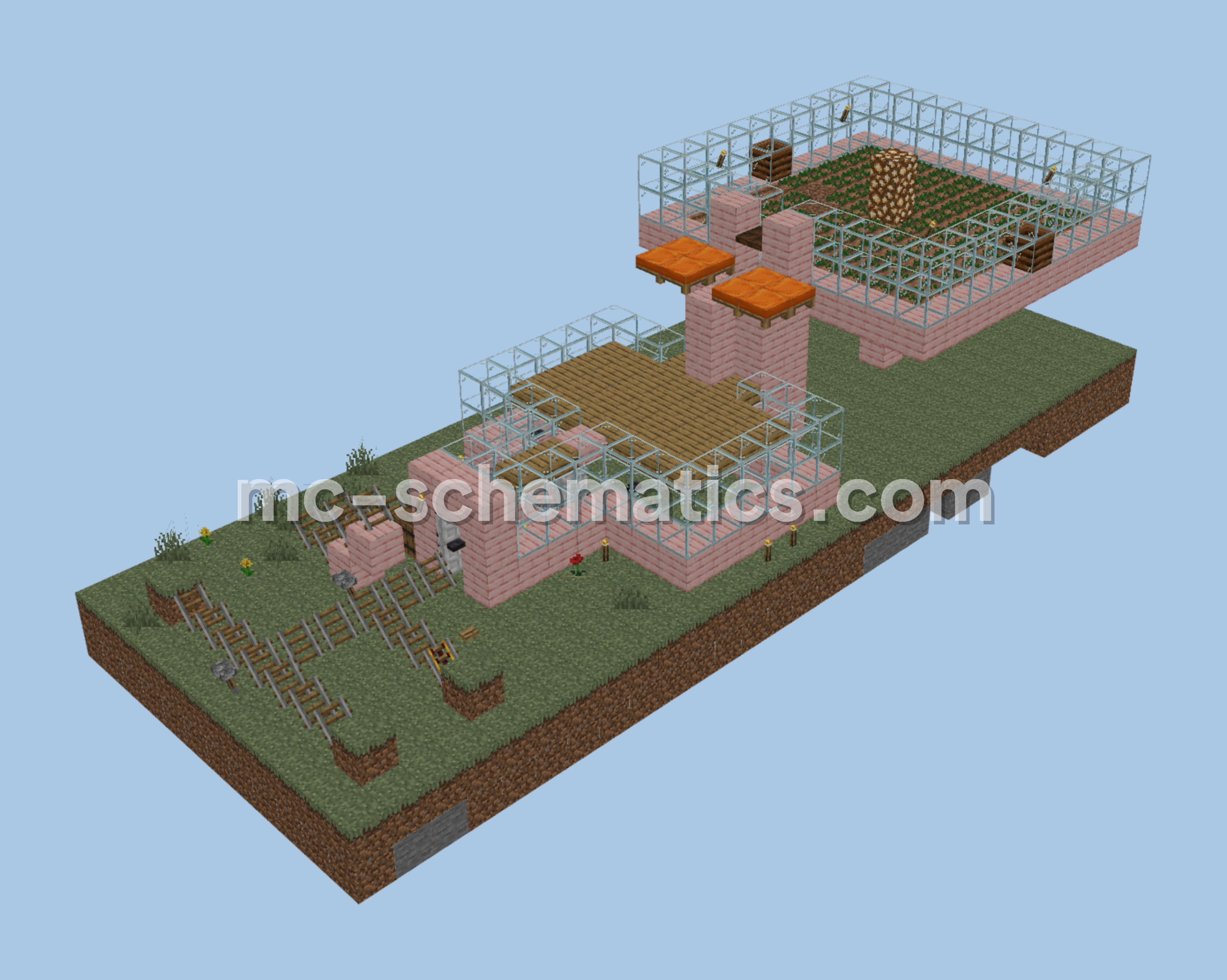 Villagers Farm Build Minecraft schematic preview
