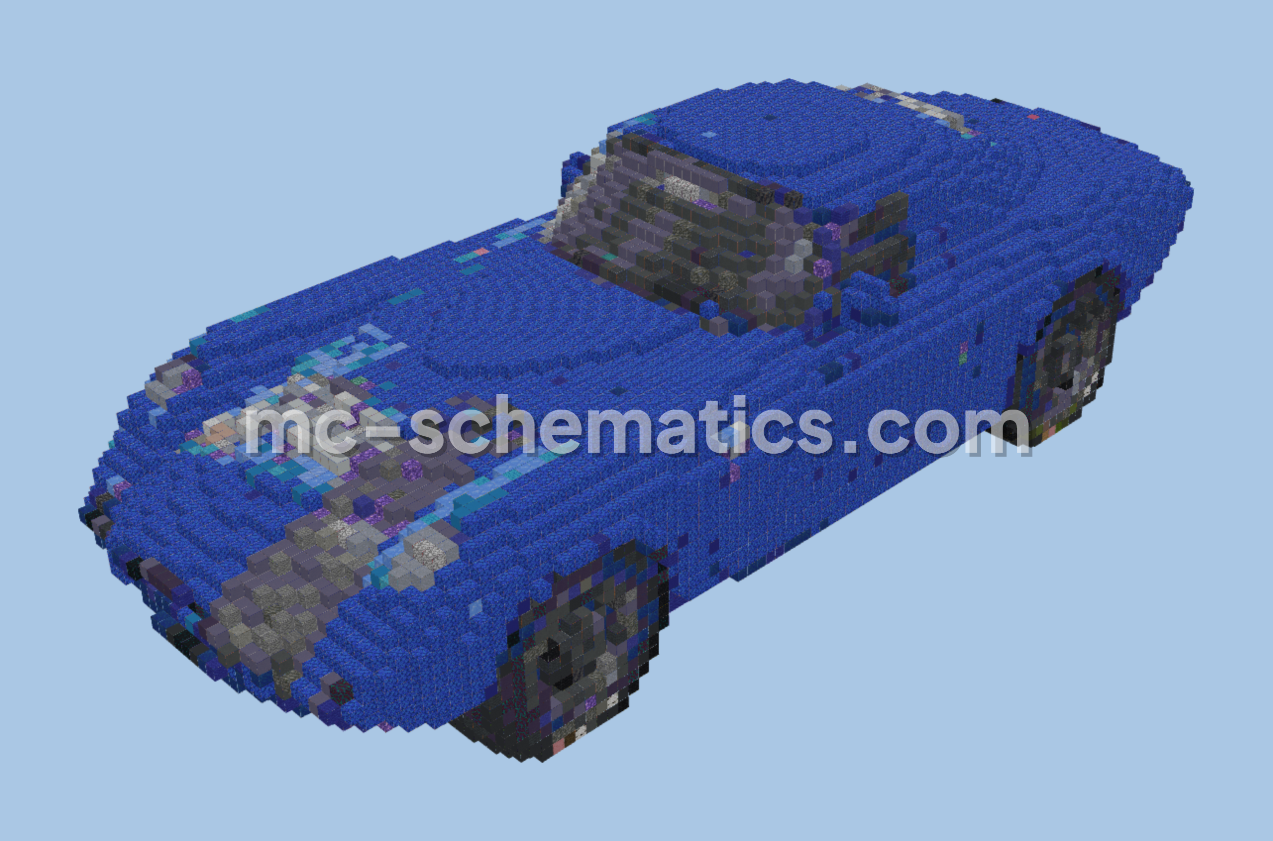Vintage Blue Car Build Minecraft schematic preview