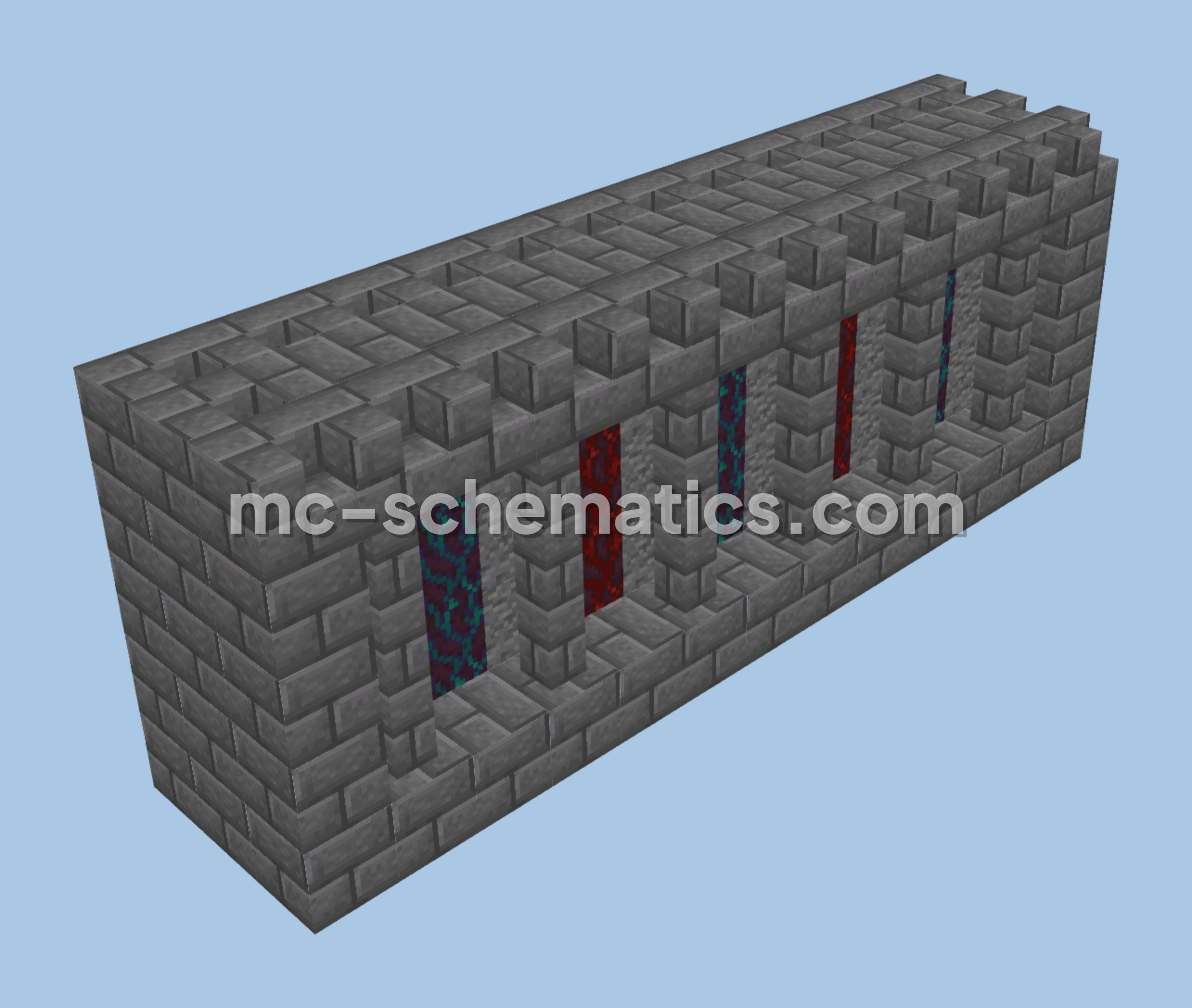 Minecraft Wall 3W Build Minecraft schematic preview