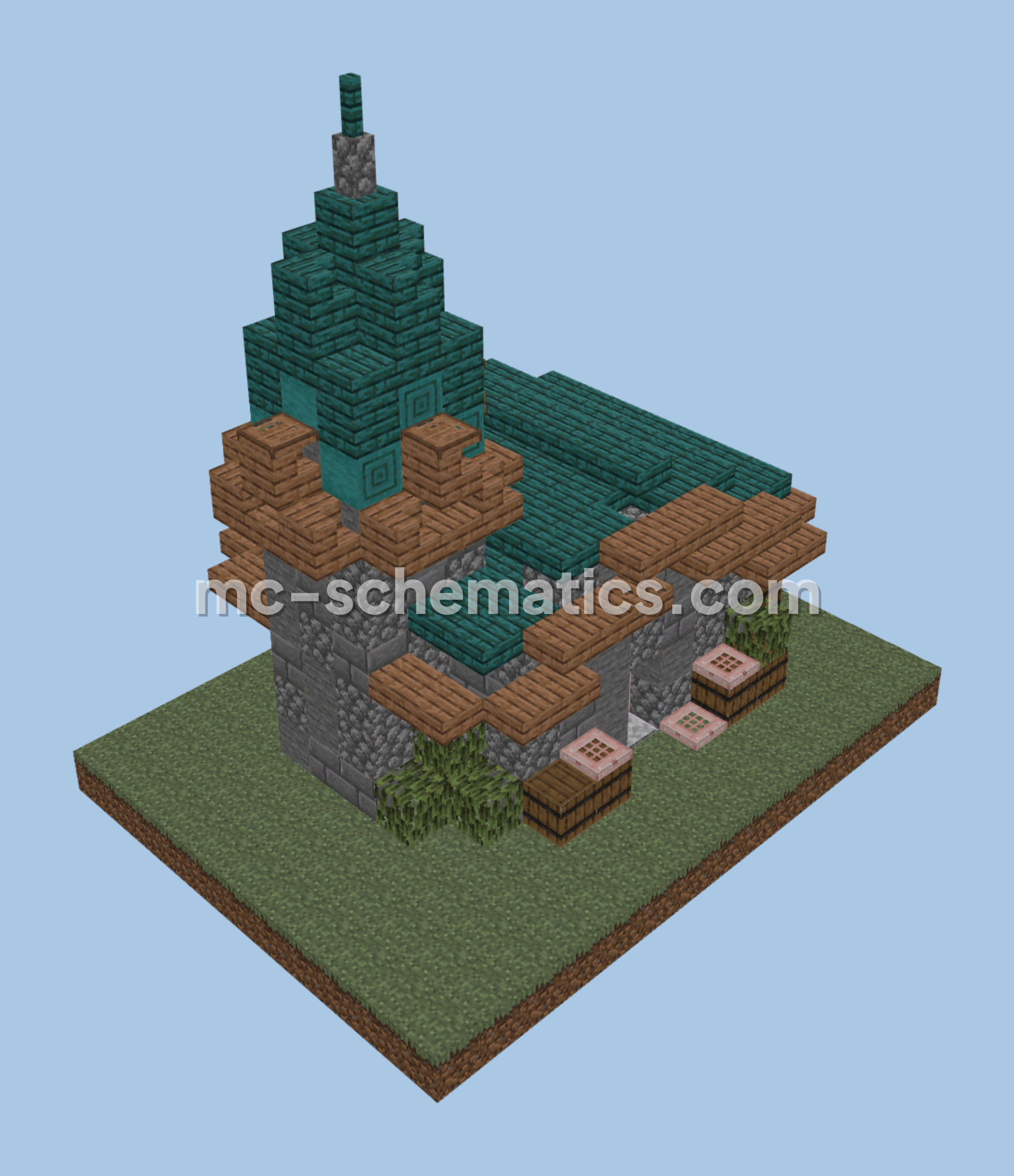 Warped Village - Nether Build Series Minecraft schematic preview