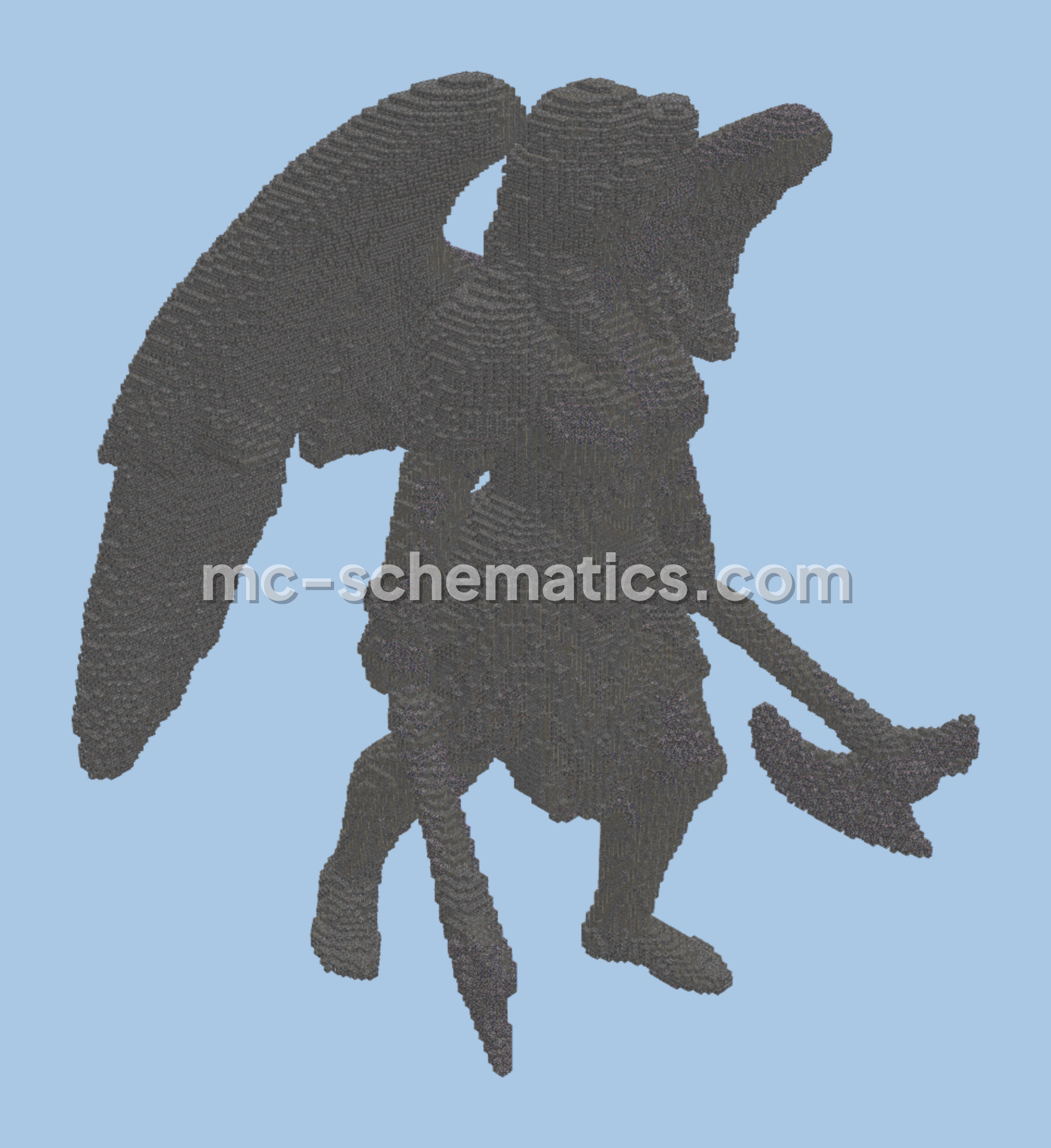 Warrior Girl Statue Minecraft Mega Build Minecraft schematic preview