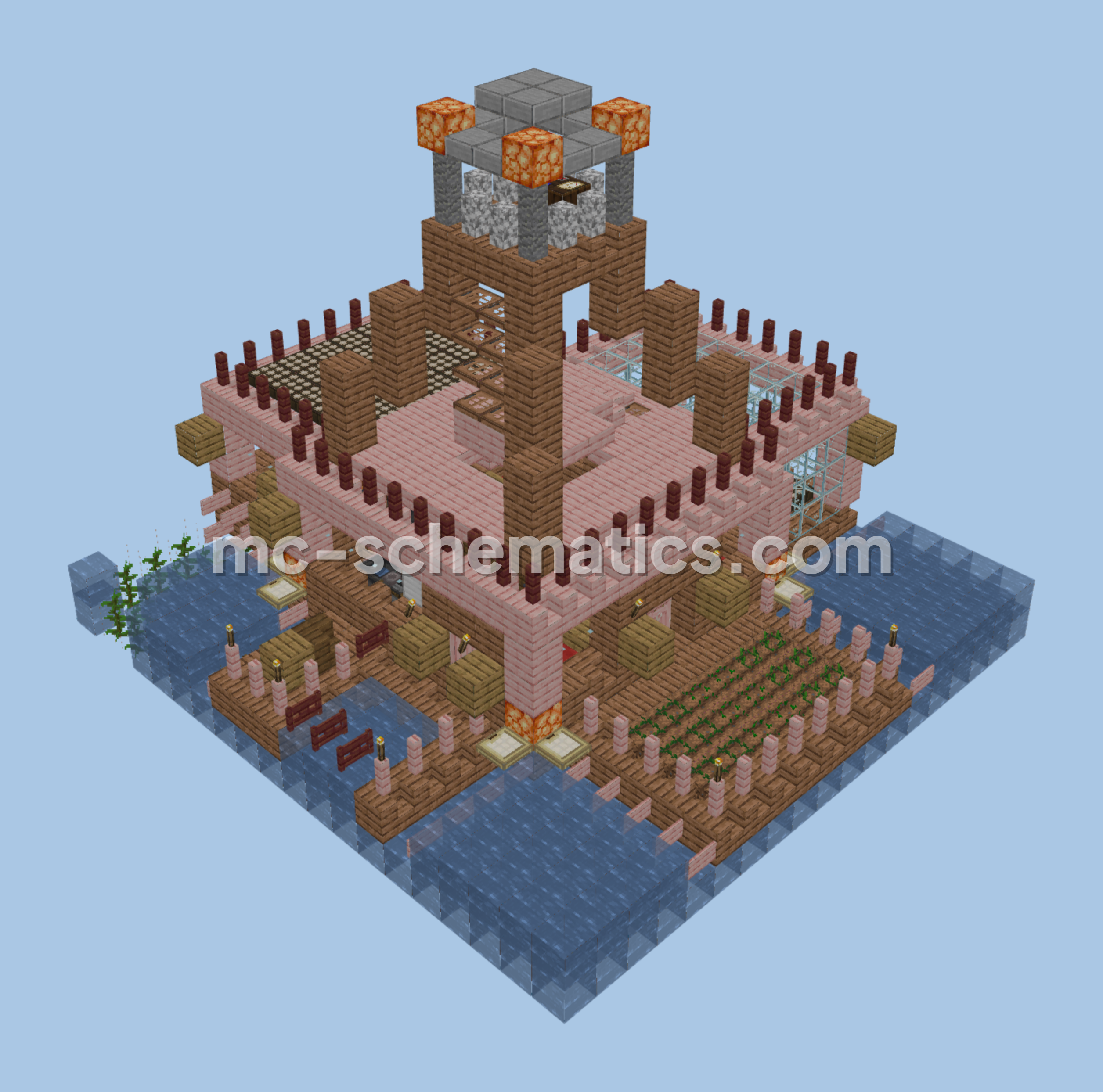 Water Floating House Minecraft schematic preview