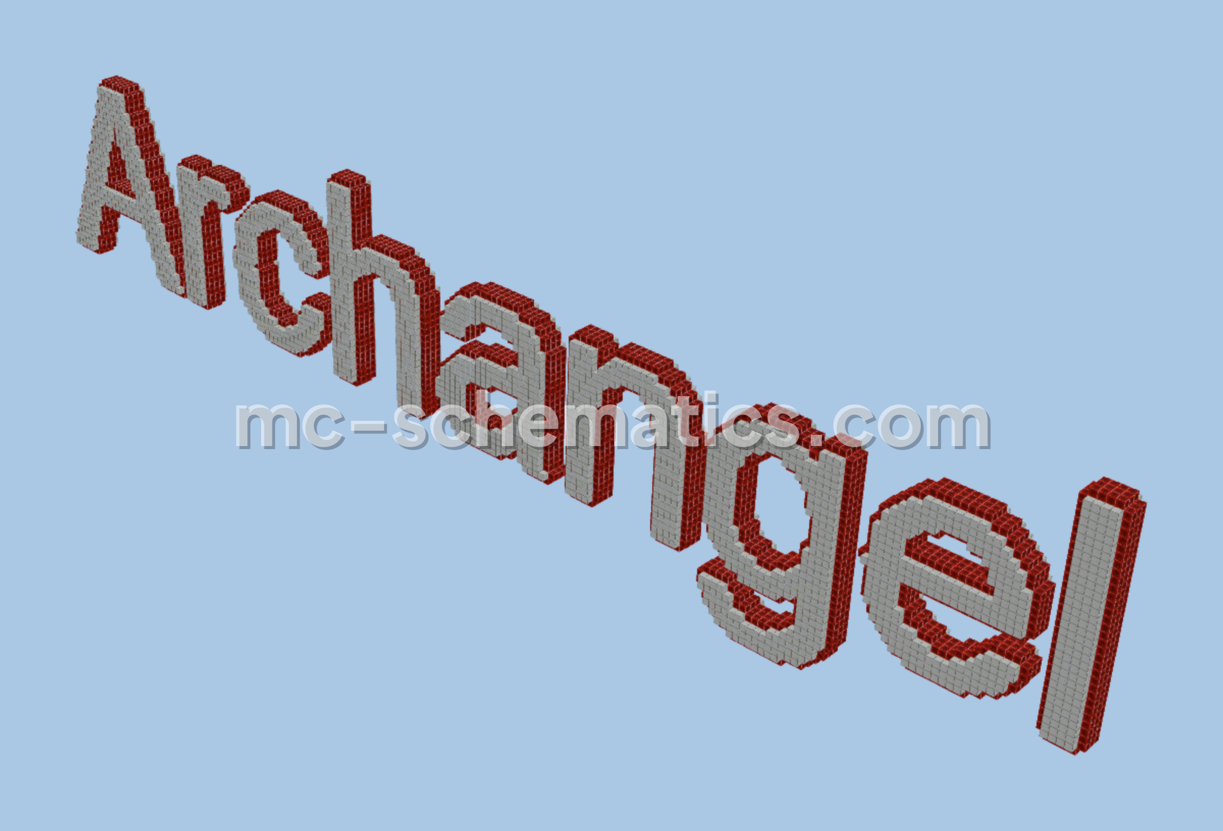 Archangel 3D Block Letter Nameplate Minecraft schematic preview
