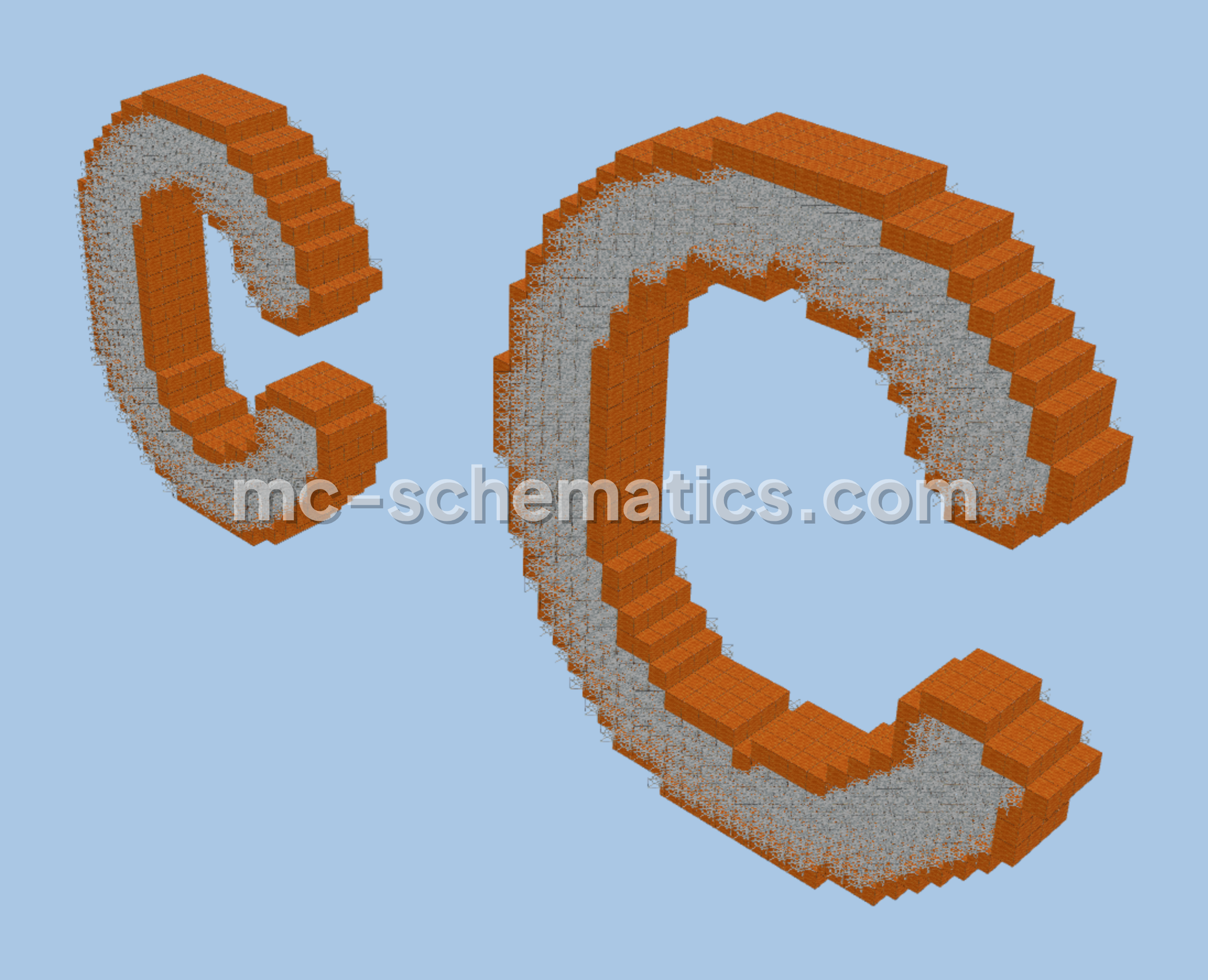 c C 3D Block Letter Nameplate Minecraft schematic preview