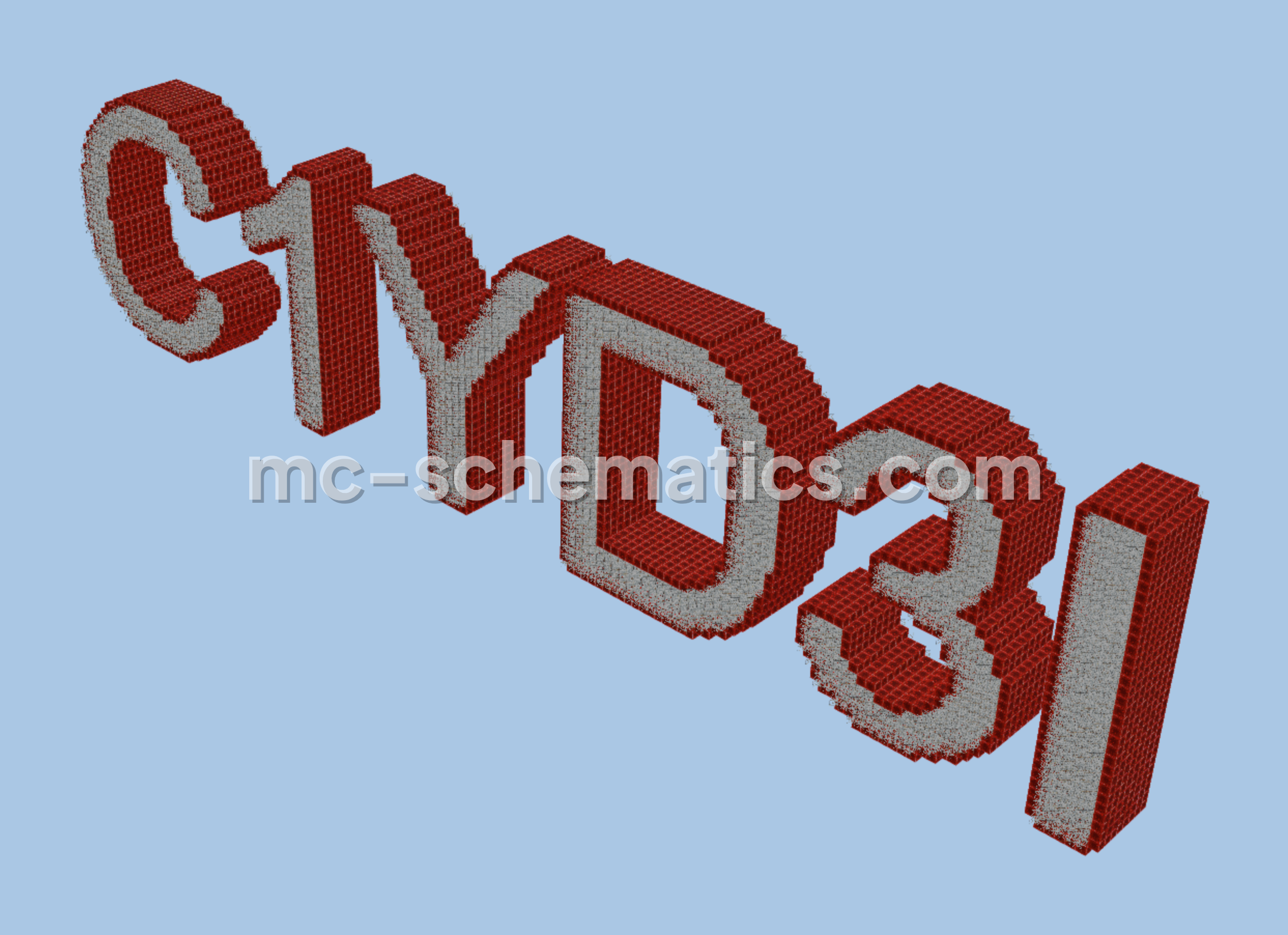 C1YD3I Nameplate in 3D Block Letters Minecraft schematic preview