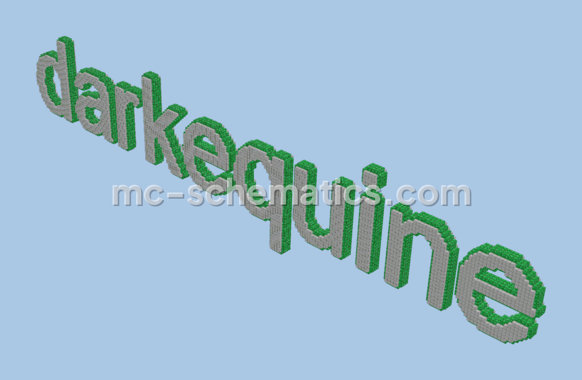 darkequine 3D Block Letter Nameplate Minecraft schematic preview