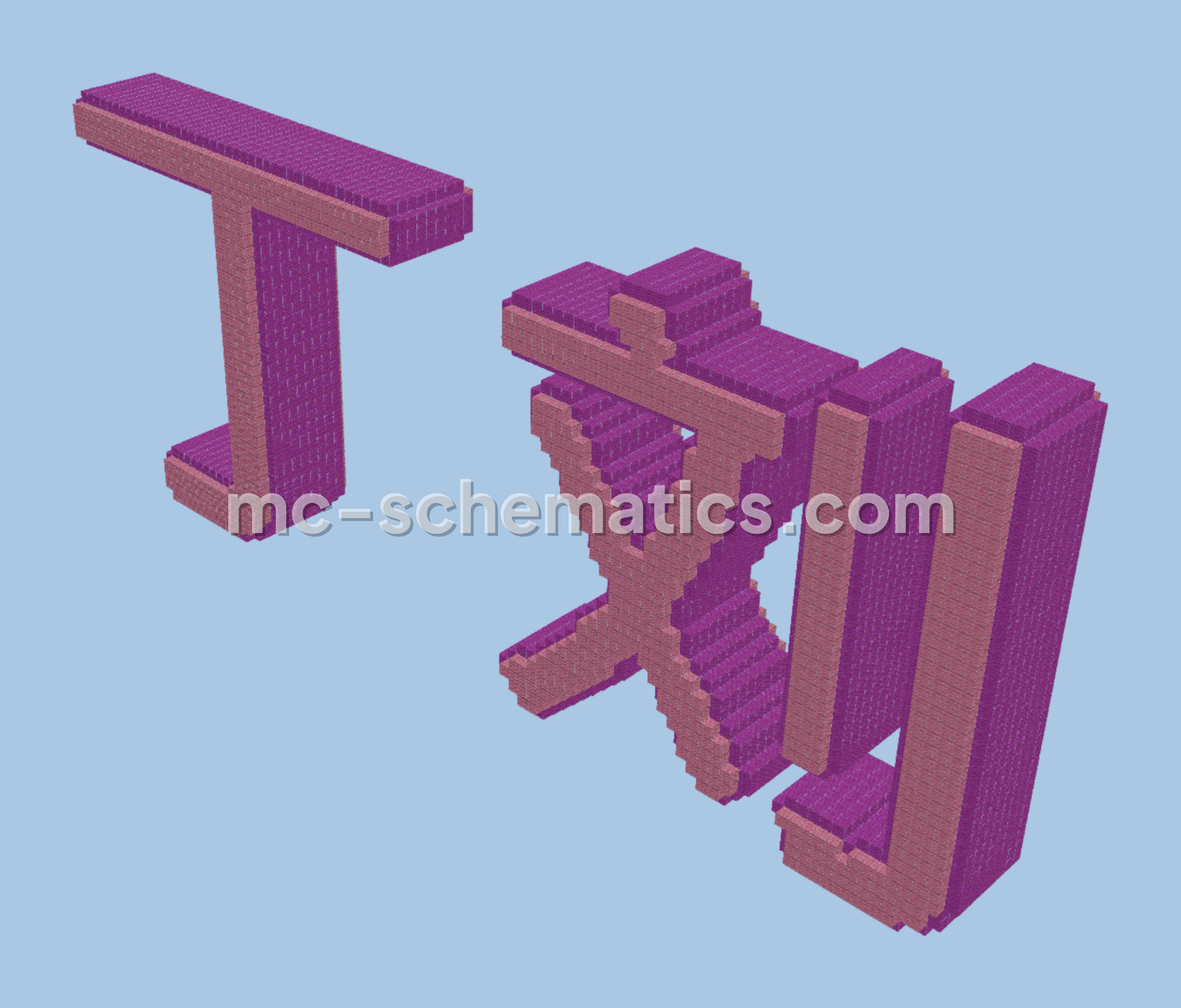 Giant DLiu Nameplate Build Minecraft schematic