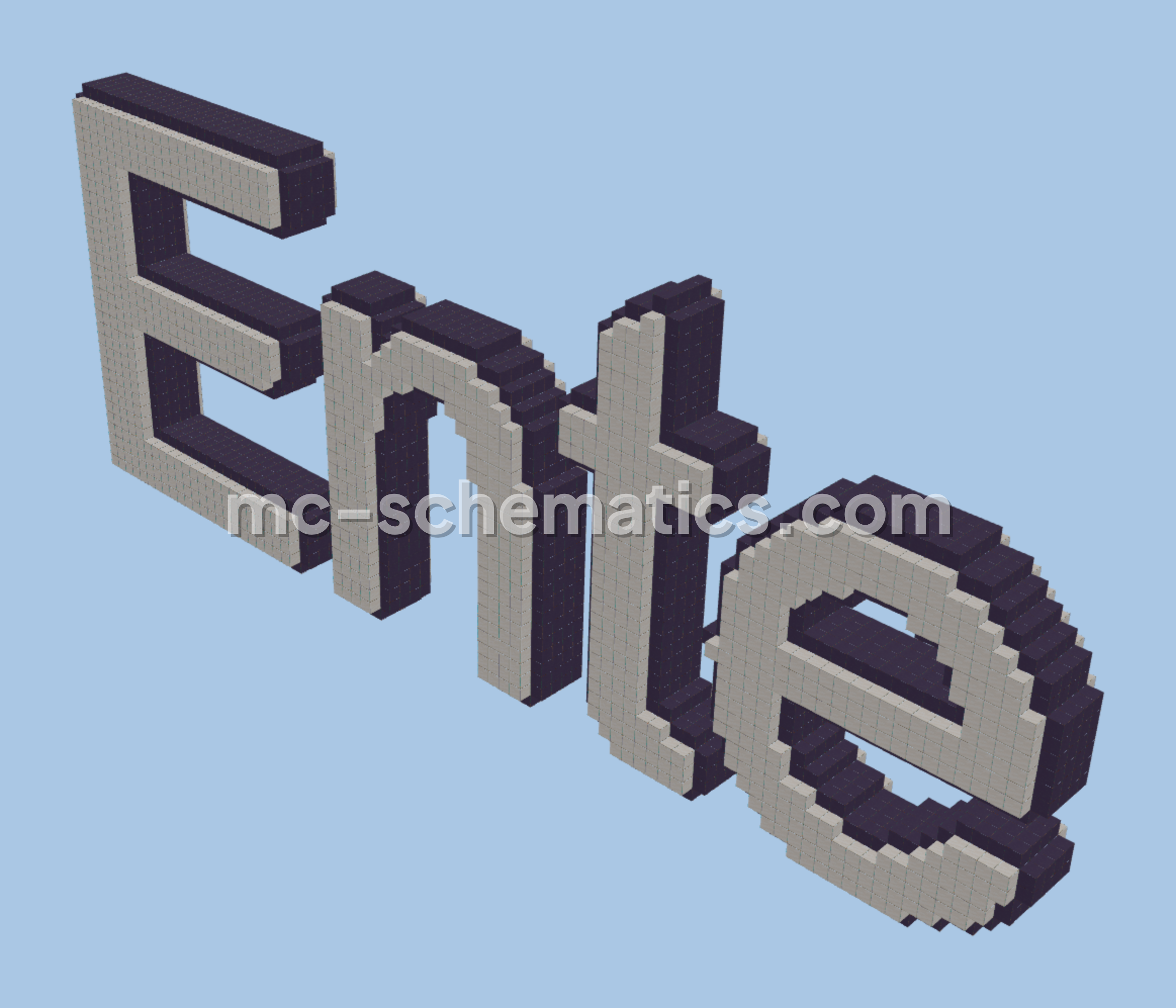 Ente 3D Block Letter Nameplate Minecraft schematic preview