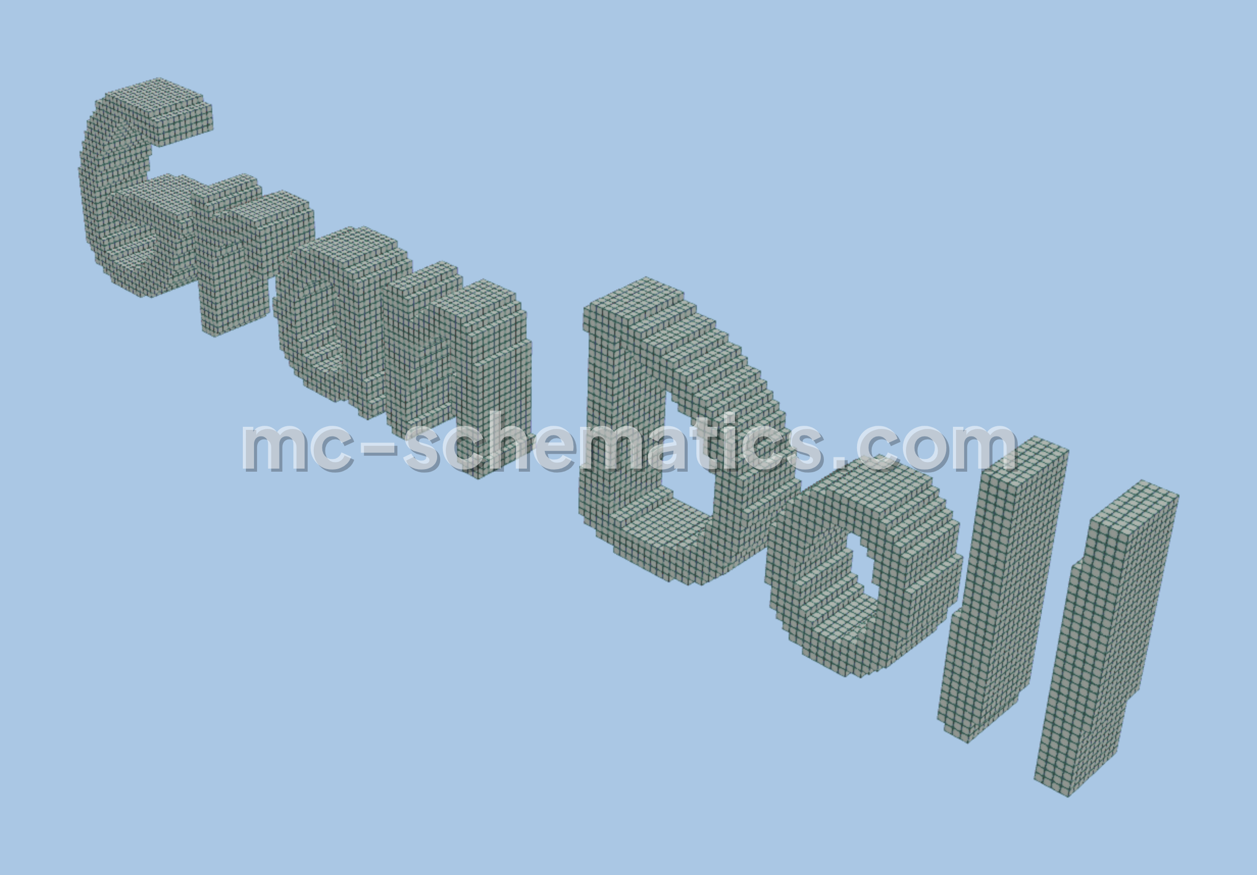 Gran Doll 3D Block Letter Nameplate Minecraft schematic preview