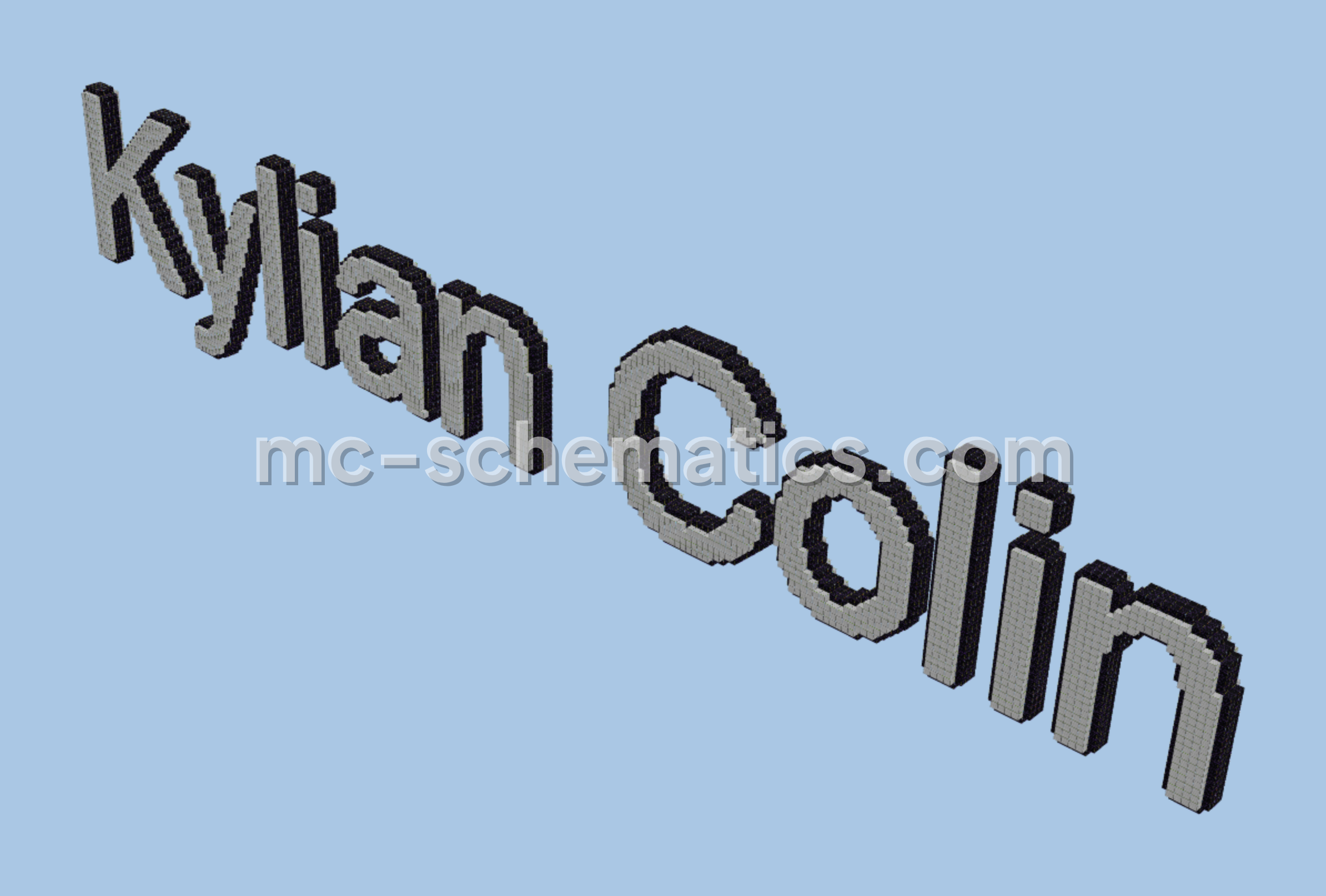 Kylian Colin Nameplate in 3D Block Letters Minecraft schematic