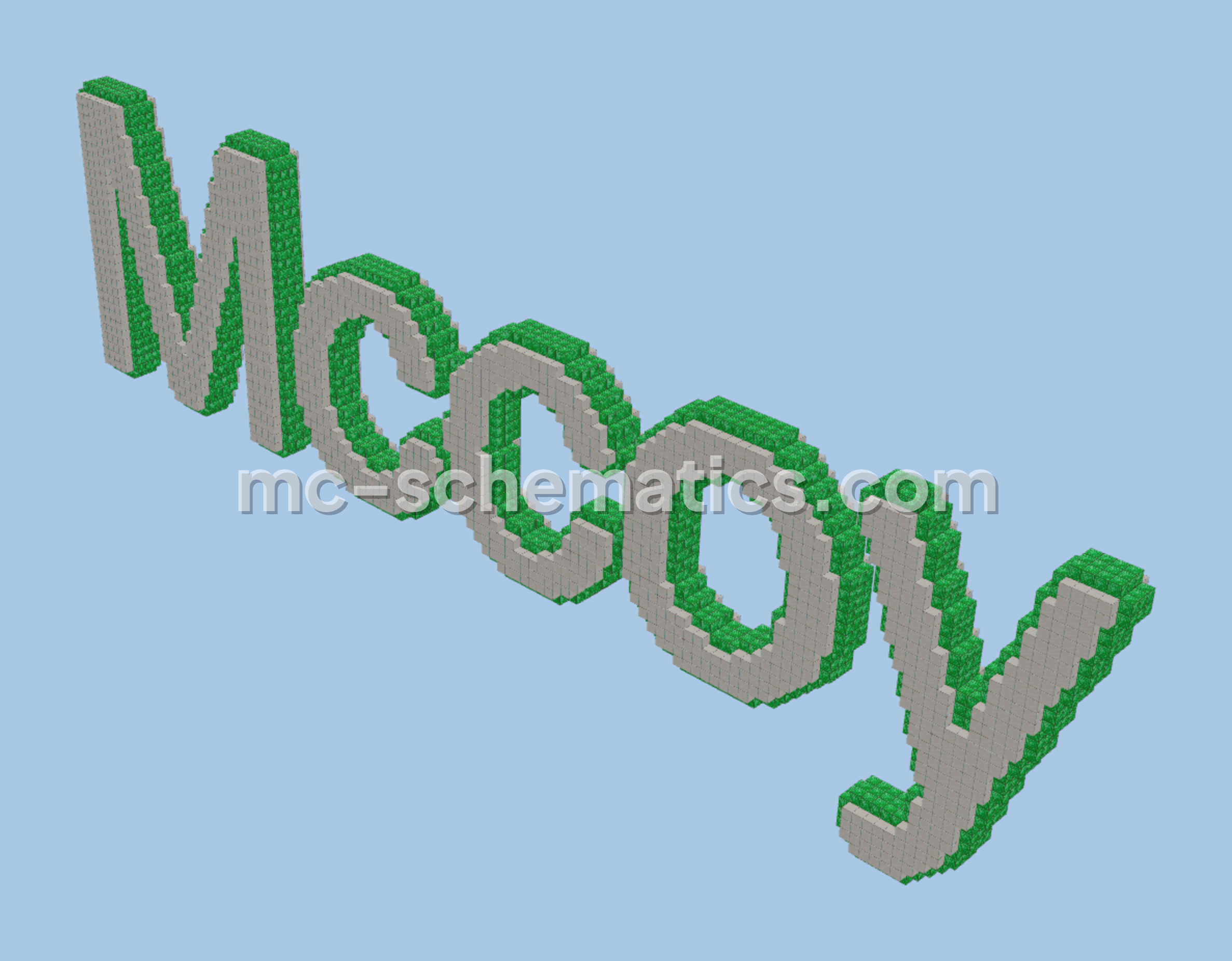 Mccoy Nameplate in 3D Block Letters Minecraft schematic preview