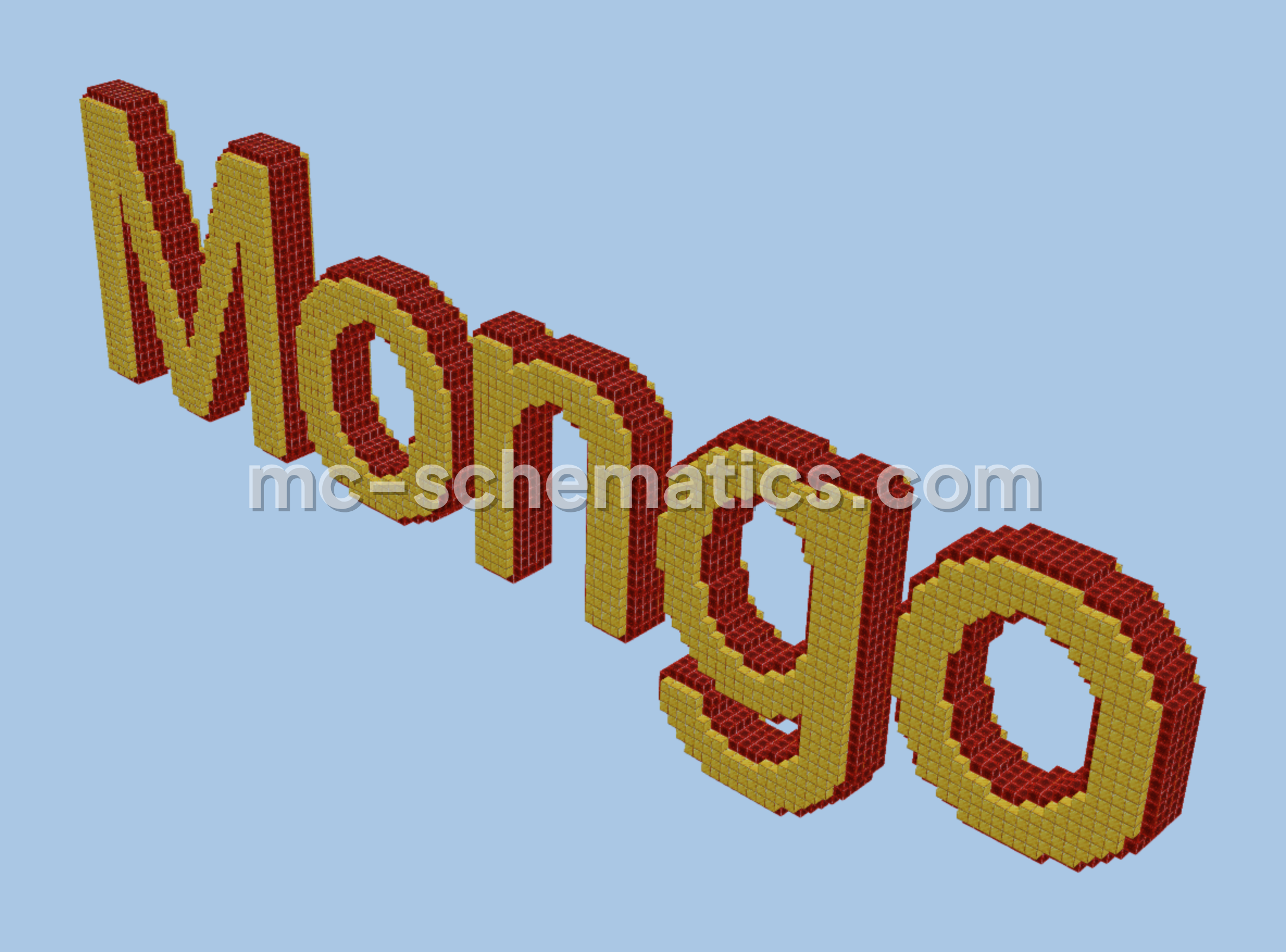 Mongo Nameplate in 3D Block Letters Minecraft schematic preview