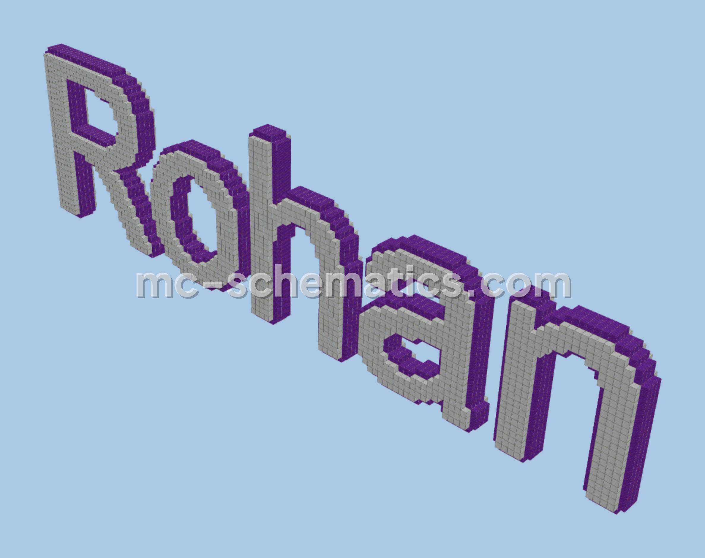 Rohan 3D Block Letter Nameplate Minecraft schematic preview