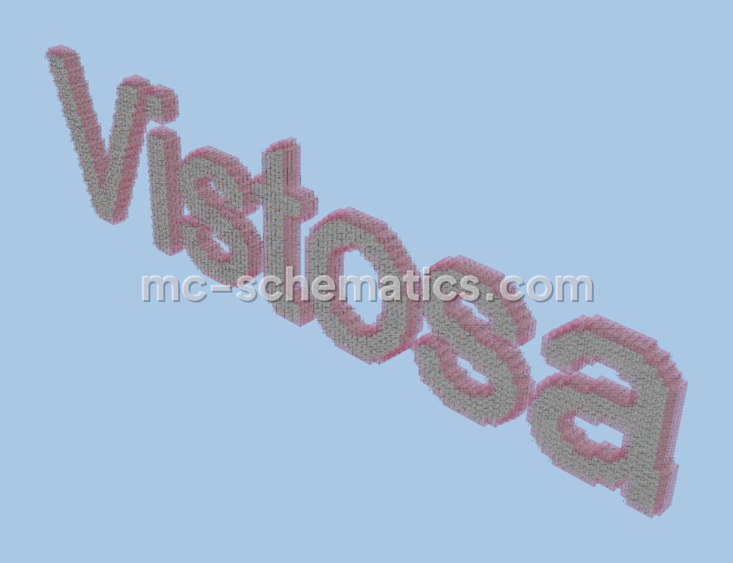Vistosa Nameplate in 3D Block Letters Minecraft schematic