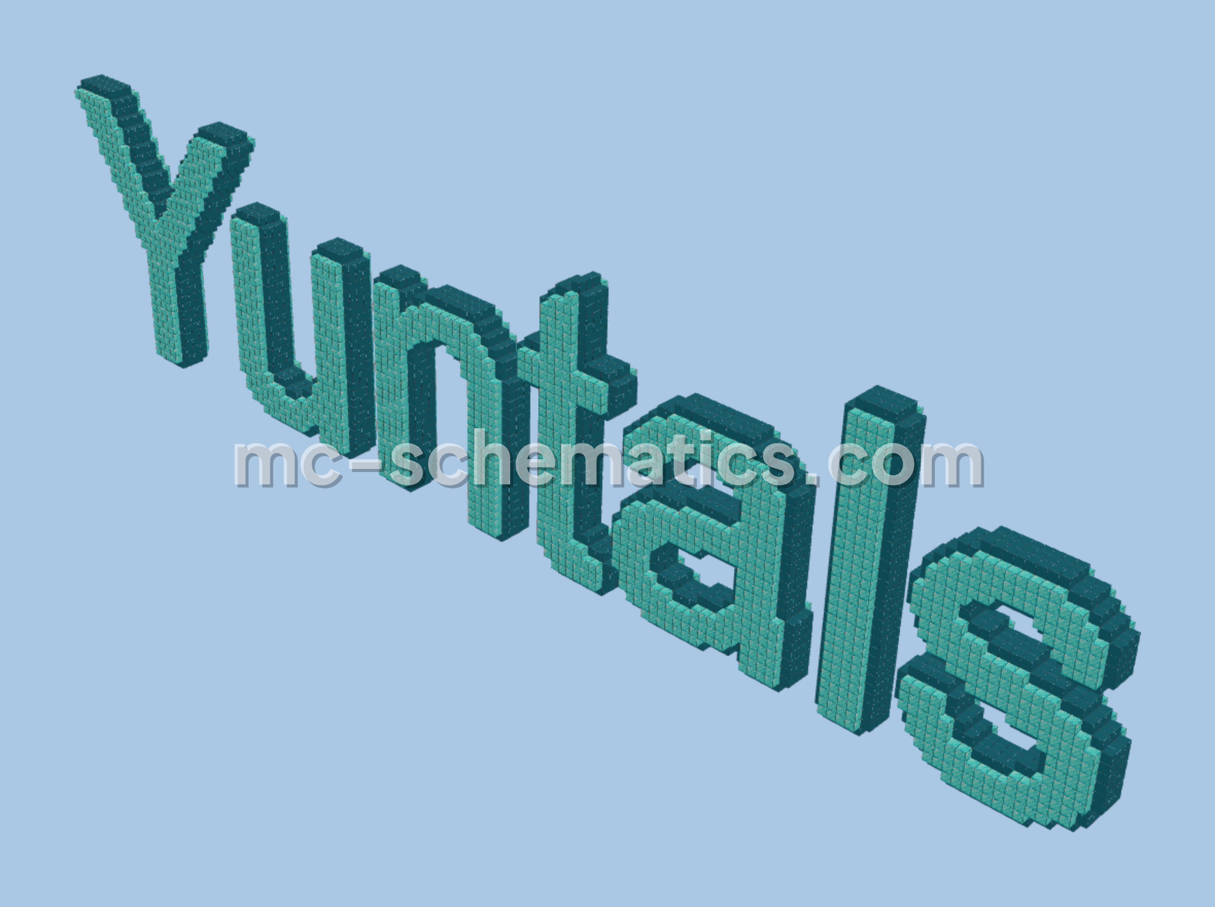 Yuntals Nameplate in 3D Block Letters Minecraft schematic preview