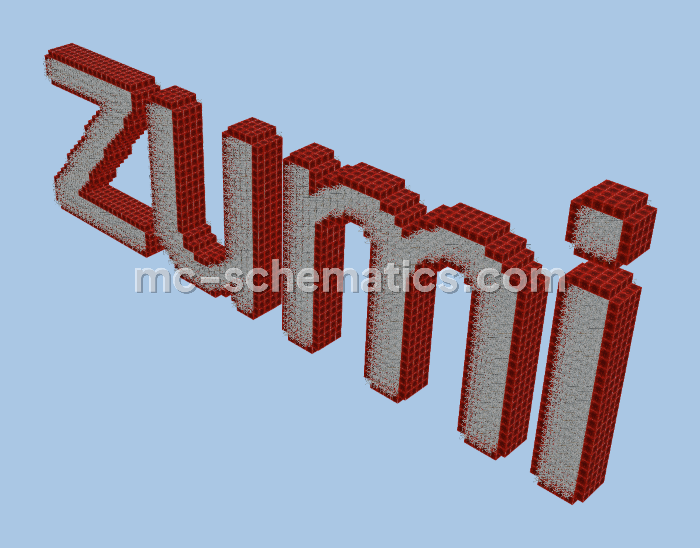zumi 3D Block Letter Nameplate Minecraft schematic preview
