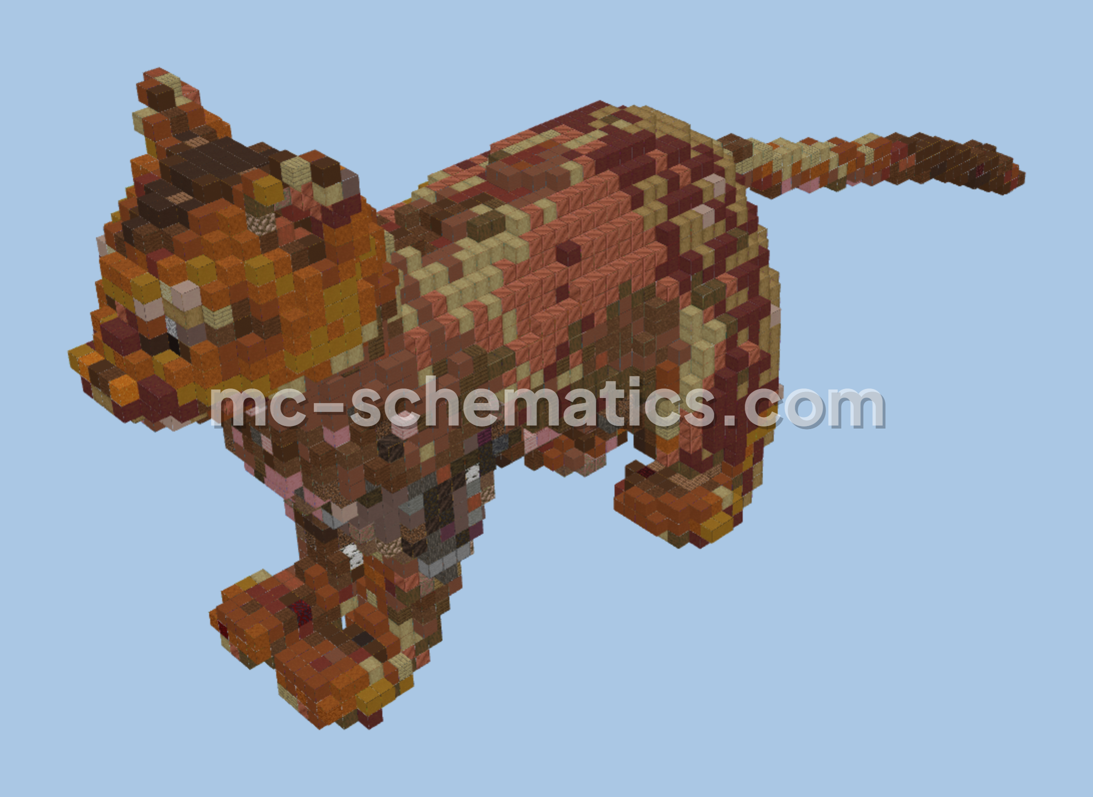 Whimsical Orange Cat Statue Minecraft schematic preview
