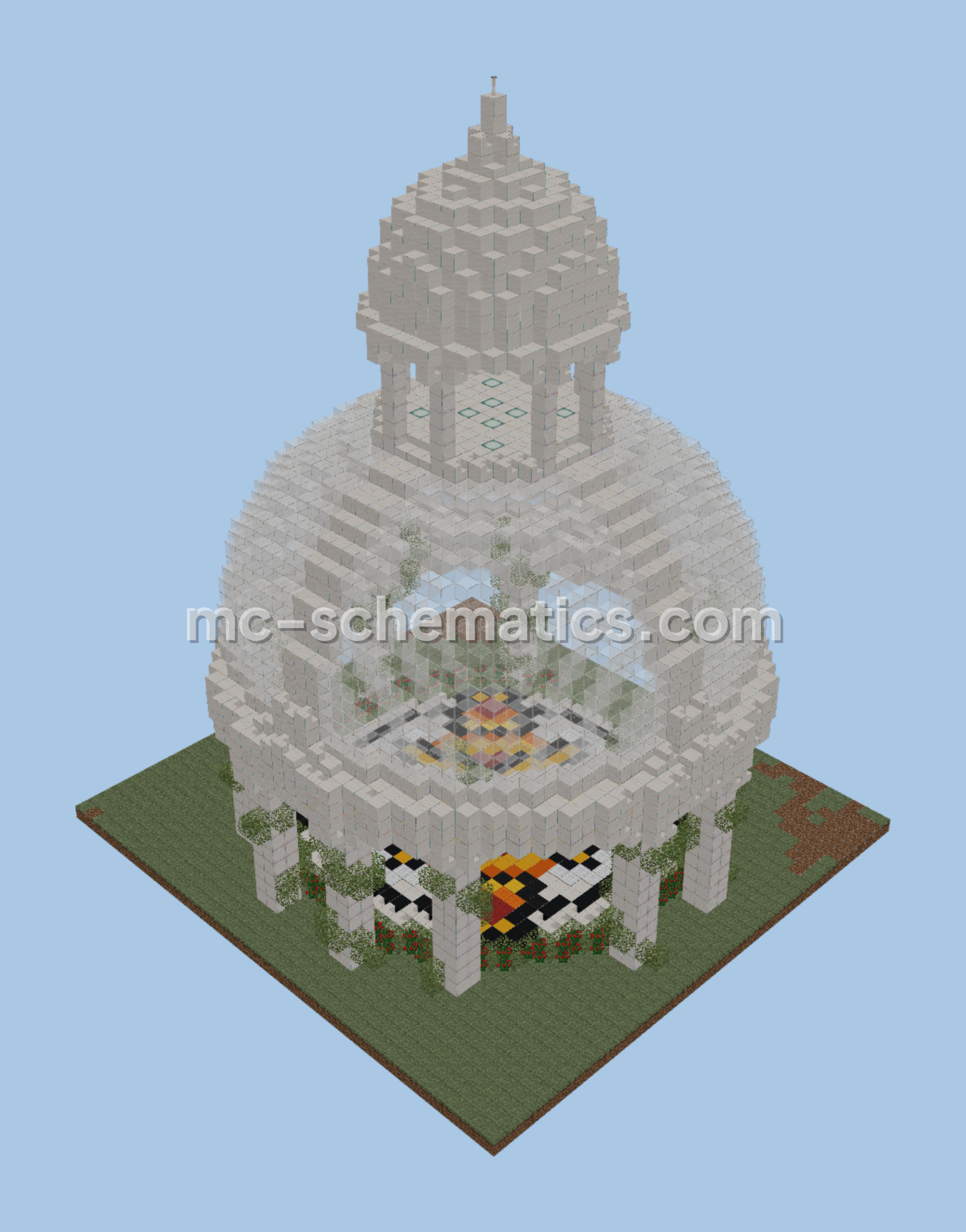 White Dome Spawn Decoration Minecraft schematic preview